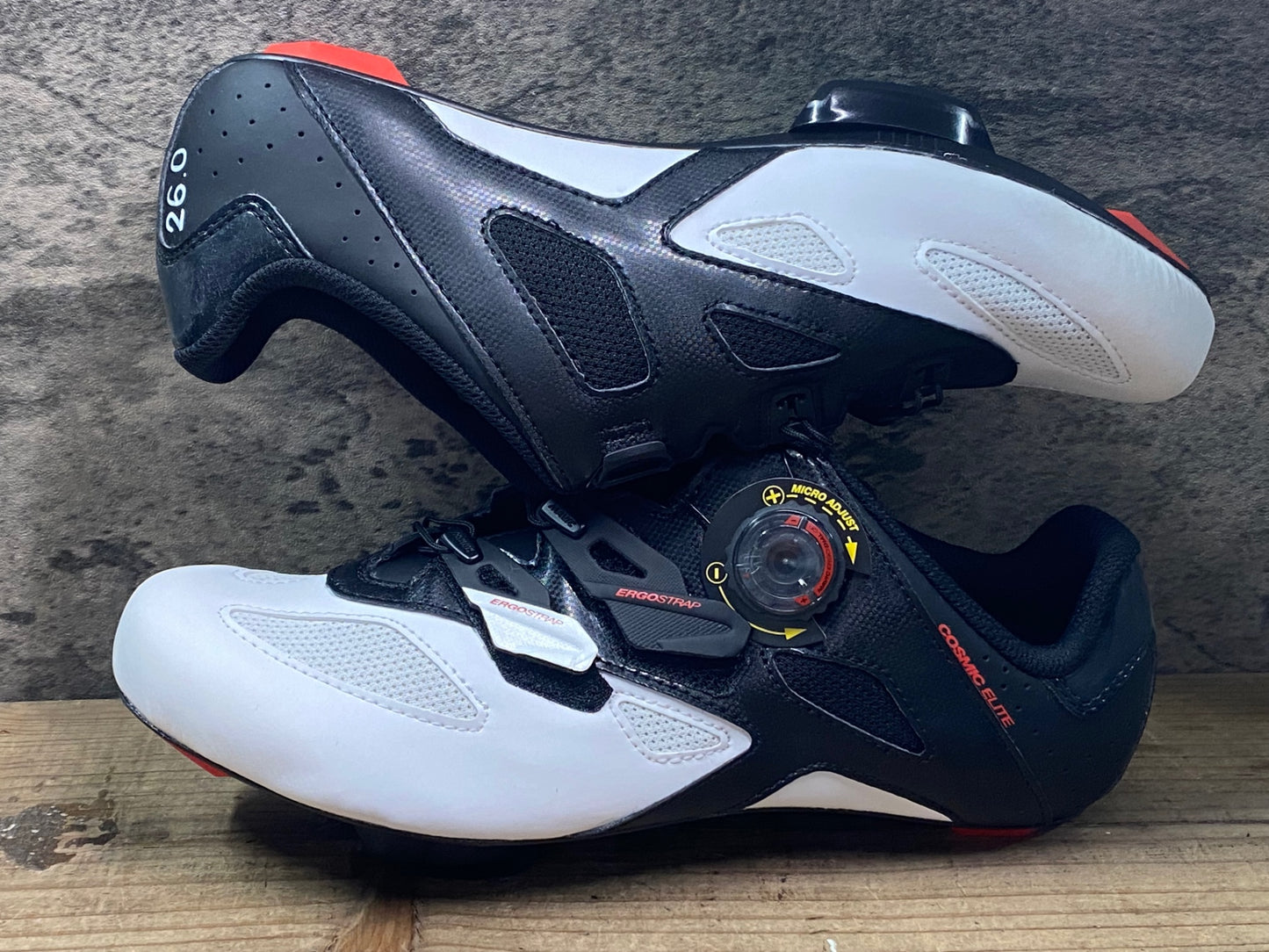 JC689 未使用品 マヴィック MAVIC COSMIC ELITE ビンディングシューズ 黒白 EU41 1/3 SPDアタッチメント ペン字あり