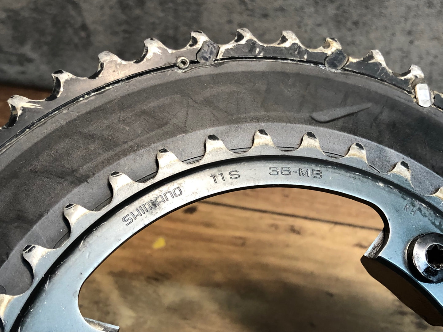 IP304 シマノ SHIMANO アルテグラ ULTEGRA FC-6800 チェーンリング 52/36T セット ※歯の摩耗大 ジャンク
