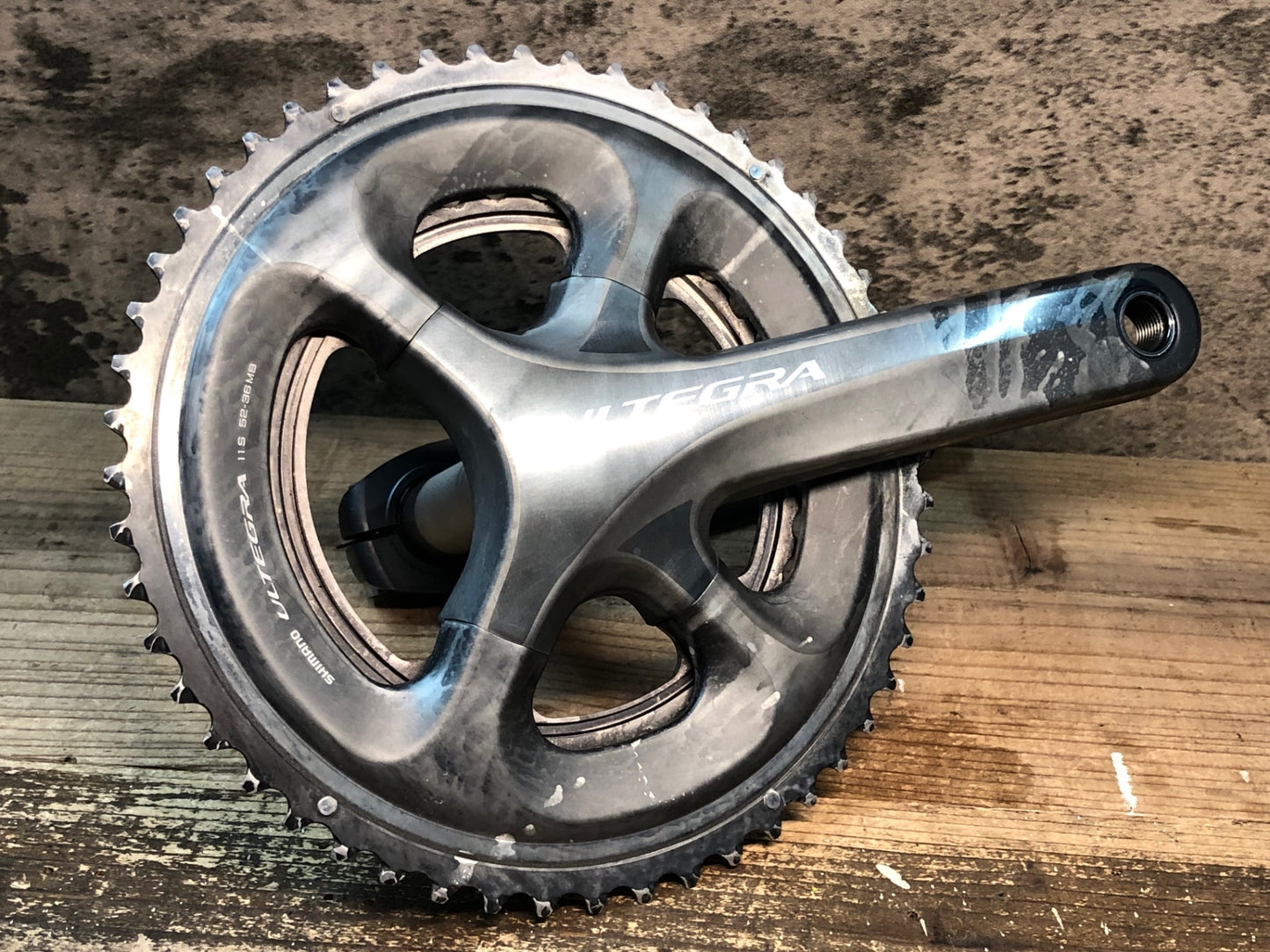 IU695 シマノ SHIMANO アルテグラ ULTEGRA FC-6800 クランクセット 52/36T 165mm ※ケミカル焼け ジャンク