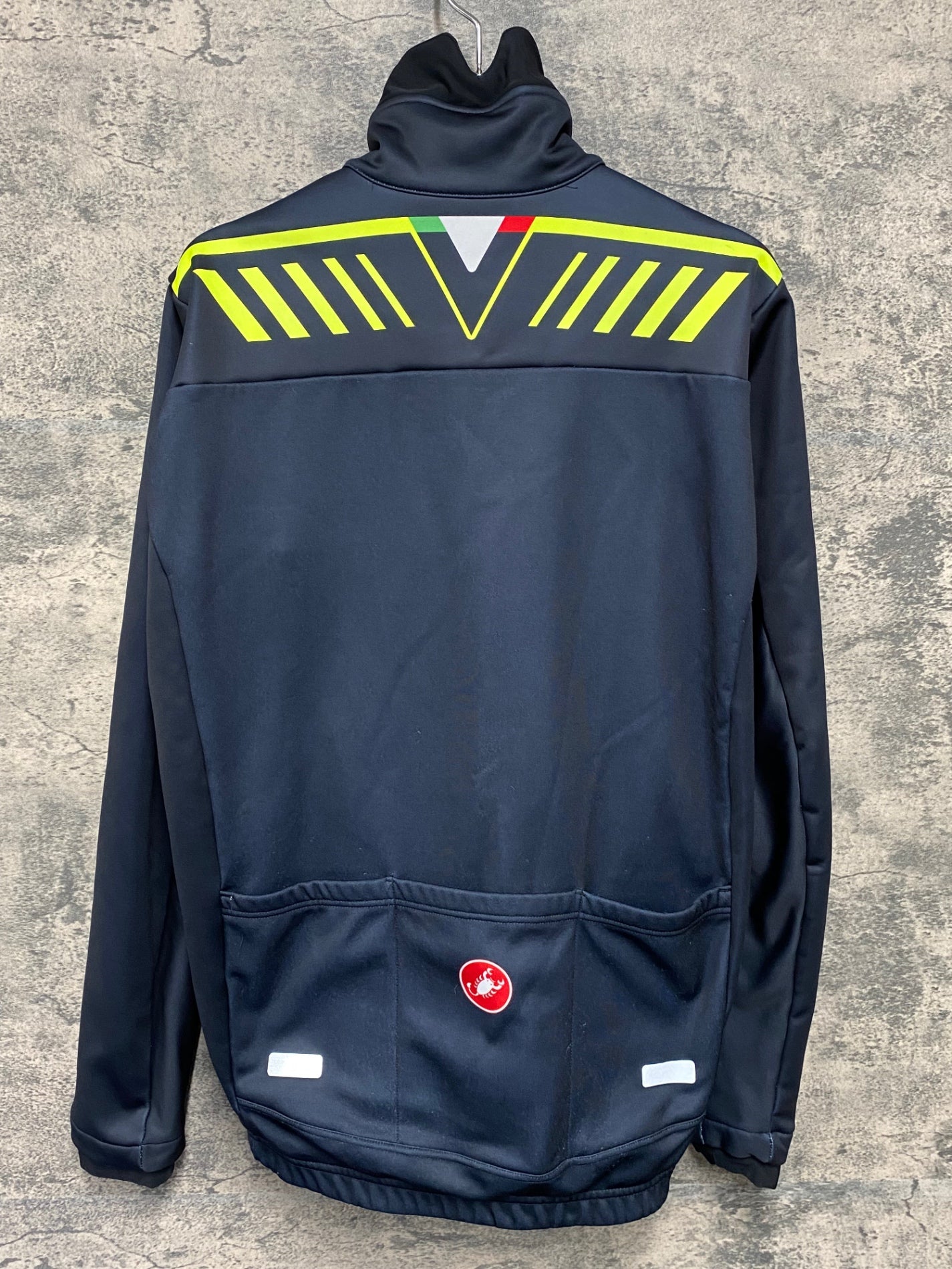 IX585 カステリ CASTELLI 長袖 サイクルジャージ 紺 L 裏起毛