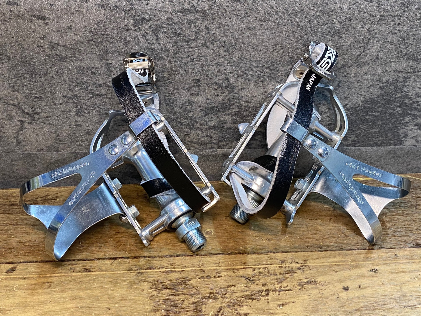IU855 三ヶ島 MKS SYLVAN フラットペダル トゥークリップ&ストラップ付き