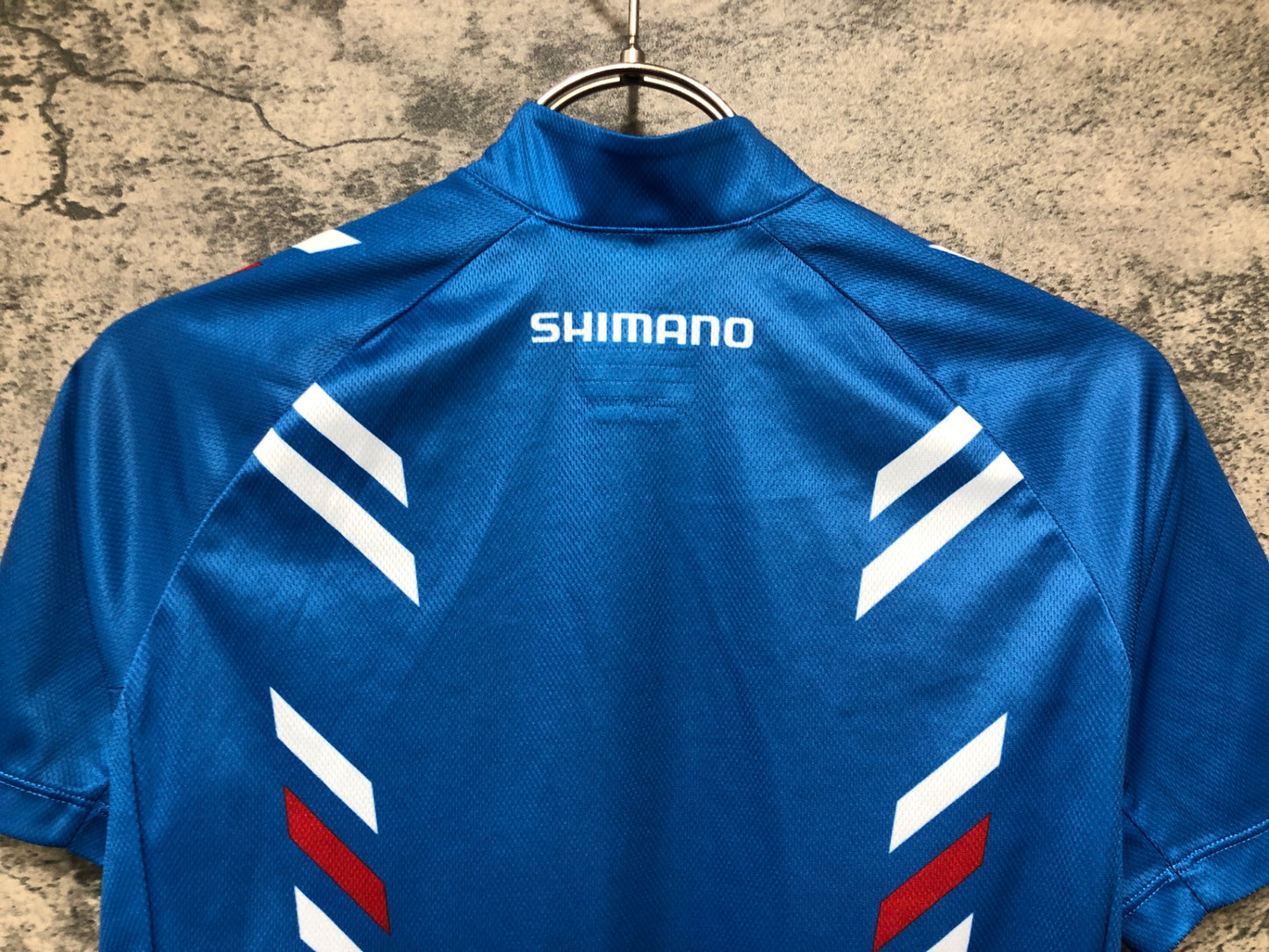 IY173 シマノ SHIMANO 半袖 サイクルジャージ 青 S ※背面ポケット内汚れ