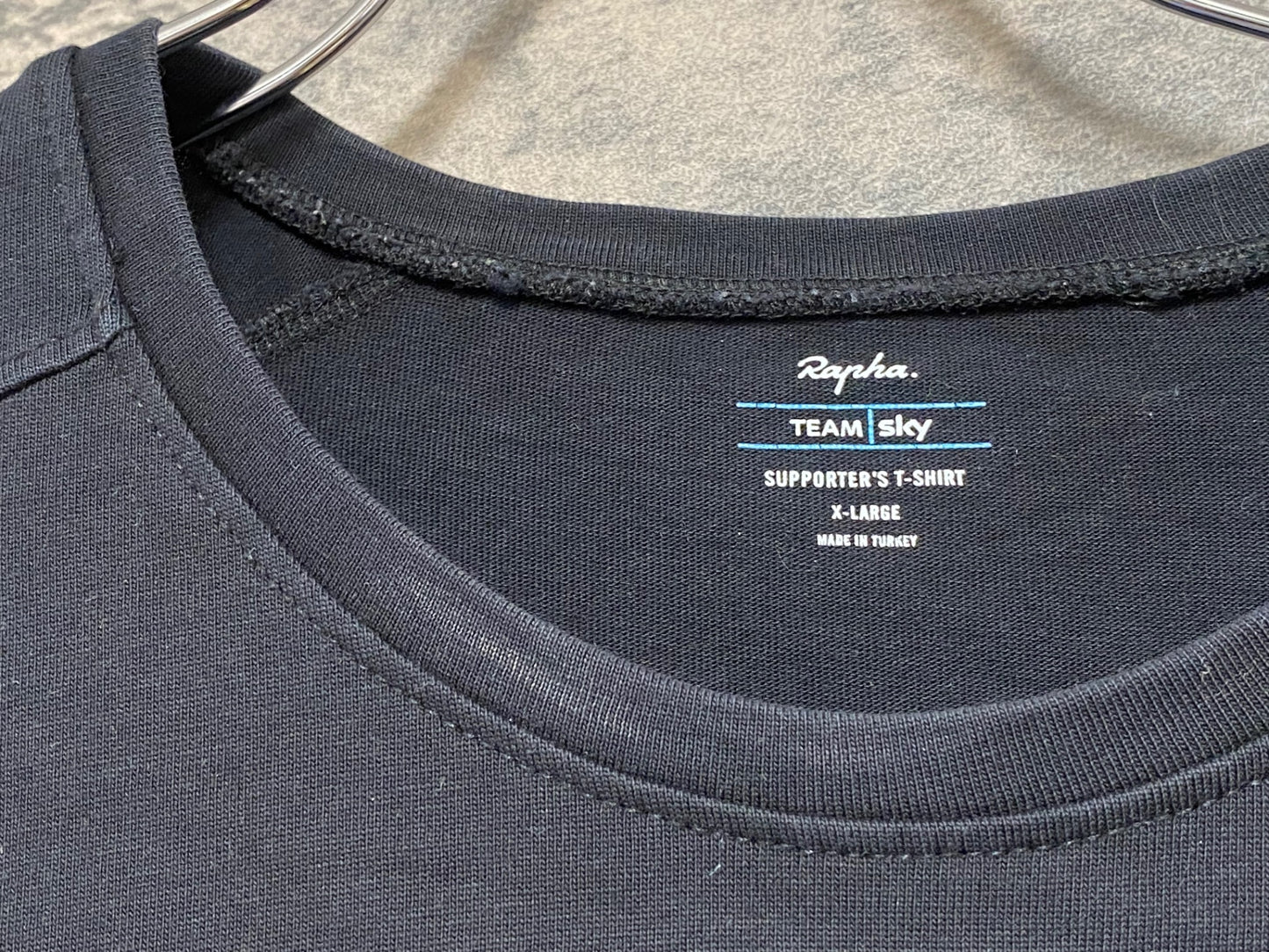IX225 ラファ Rapha SUPPORTER'S T-SHIRT 半袖 Tシャツ 黒 XL TEAM Sky ※擦れ