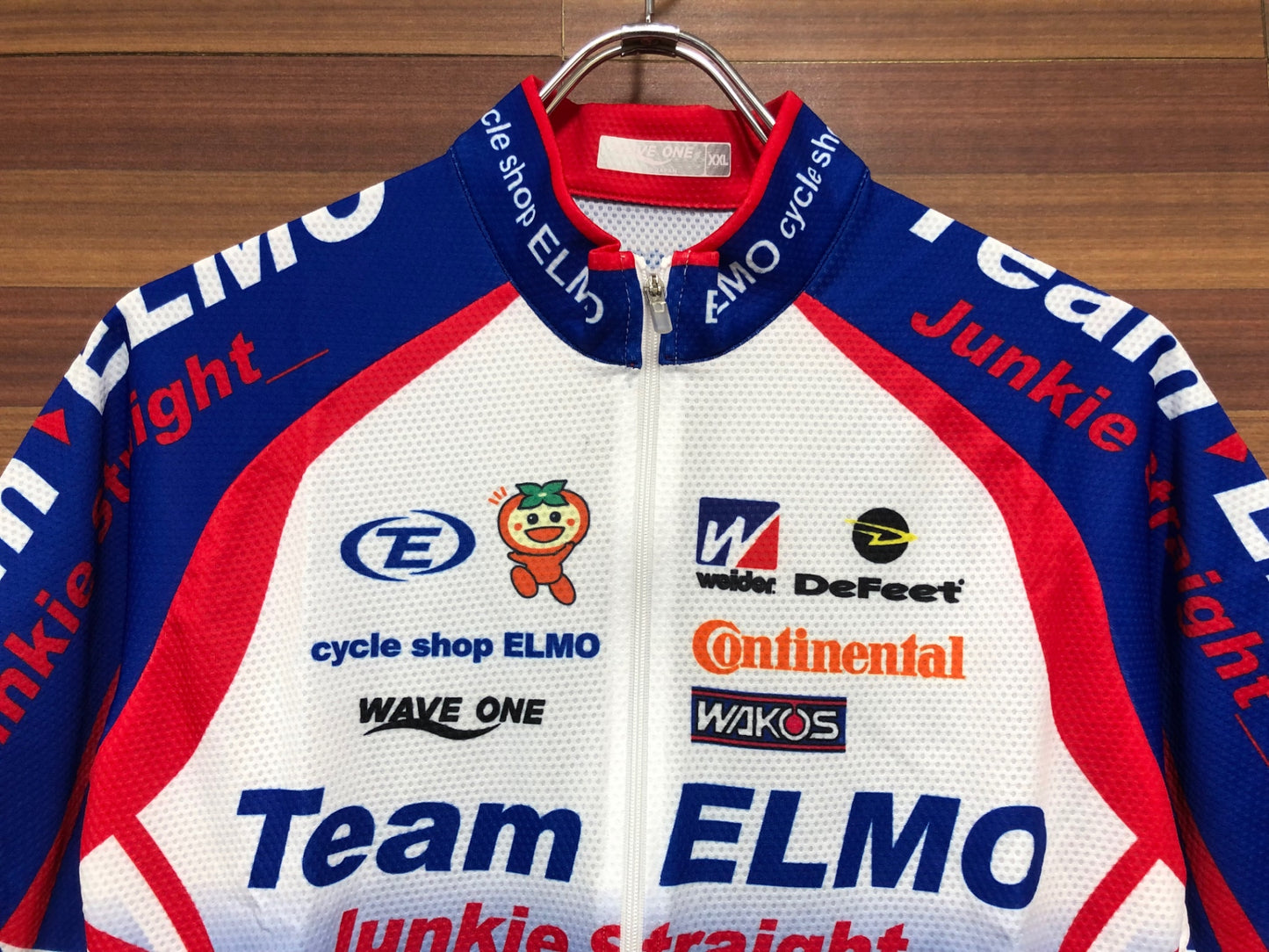IL347 ウェイブワン WAVEONE 半袖 サイクルジャージ 青 白 XXL チームジャージ Team ELMO