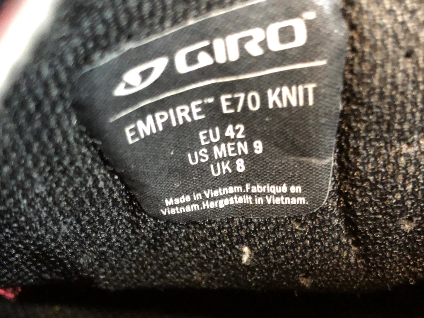 IK667 ジロ EMPIRE E70 KNIT ビンディングシューズ 赤 黒 EU42 ※ソールにクラックあり