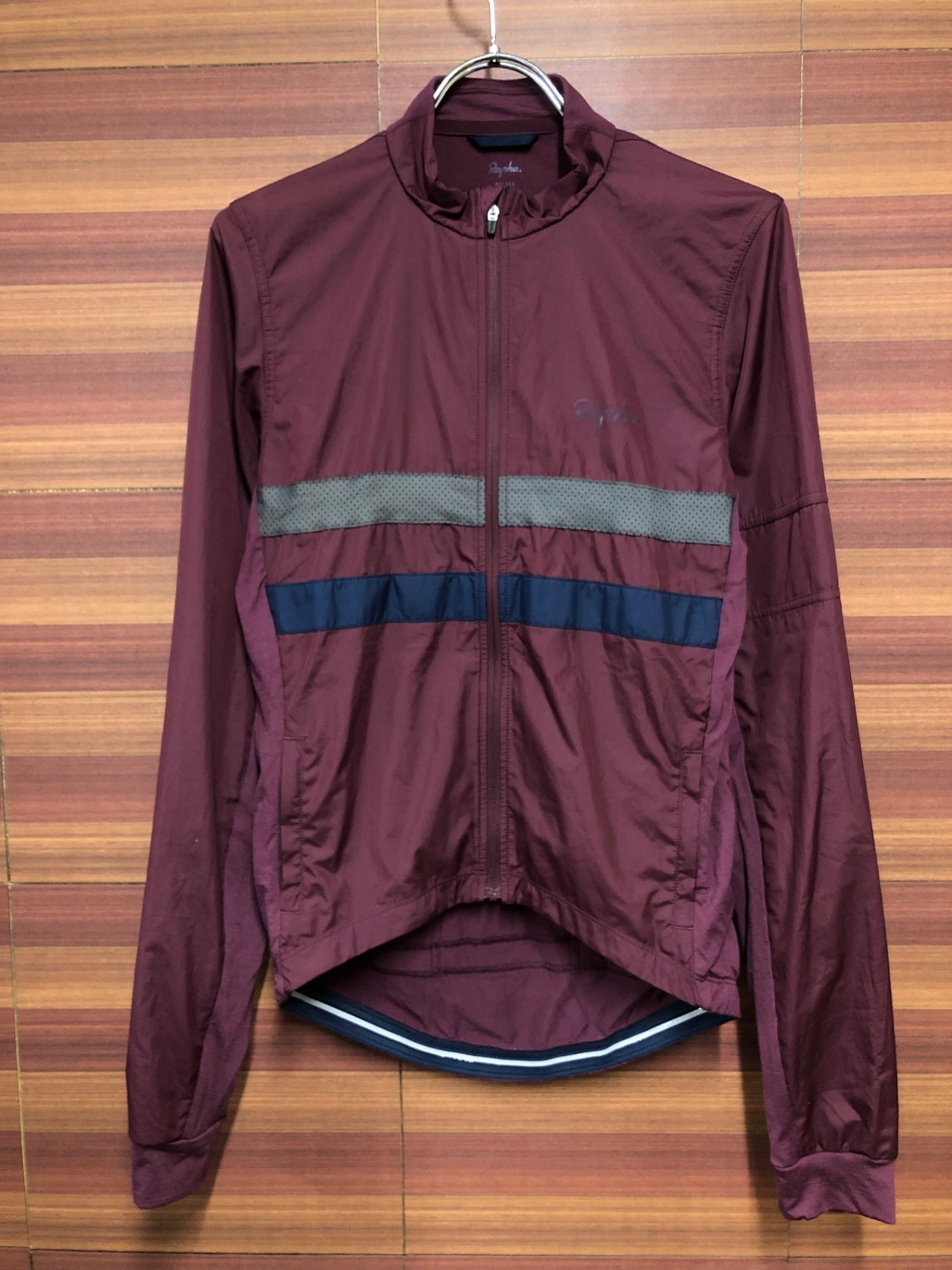 IJ409 ラファ Rapha MEN'S LONG SLEEVE WINDBLOCK BREVET JERSEY 長袖 サイクルジャケット  バーガンディ S