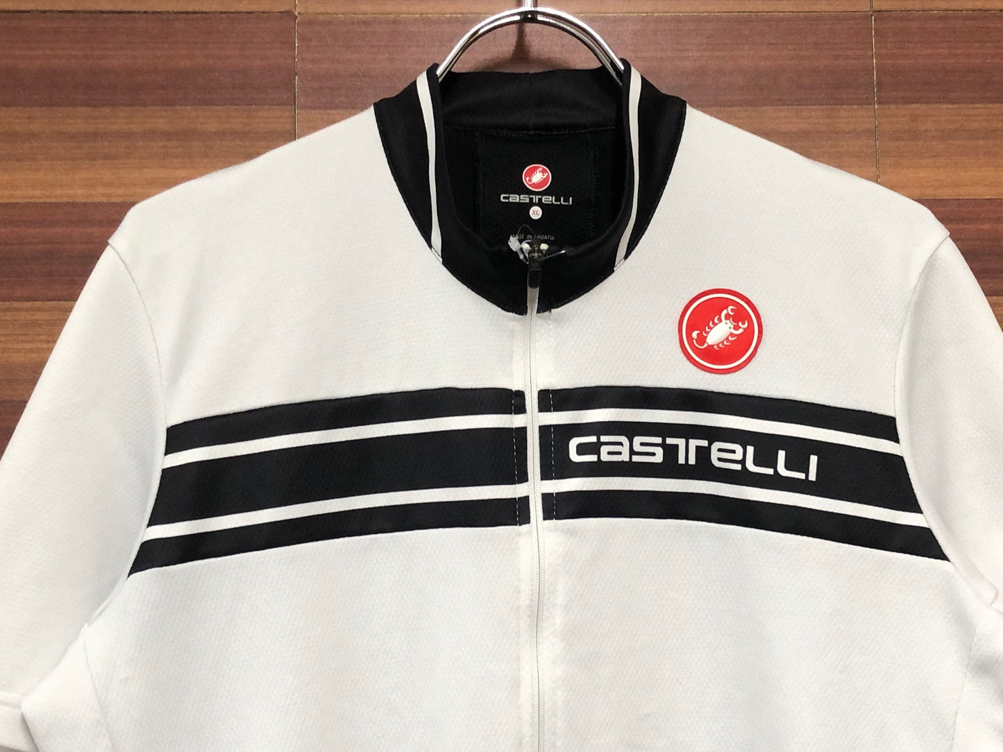 IJ498 カステリ CASTELLI 半袖 サイクルジャージ 白 XL