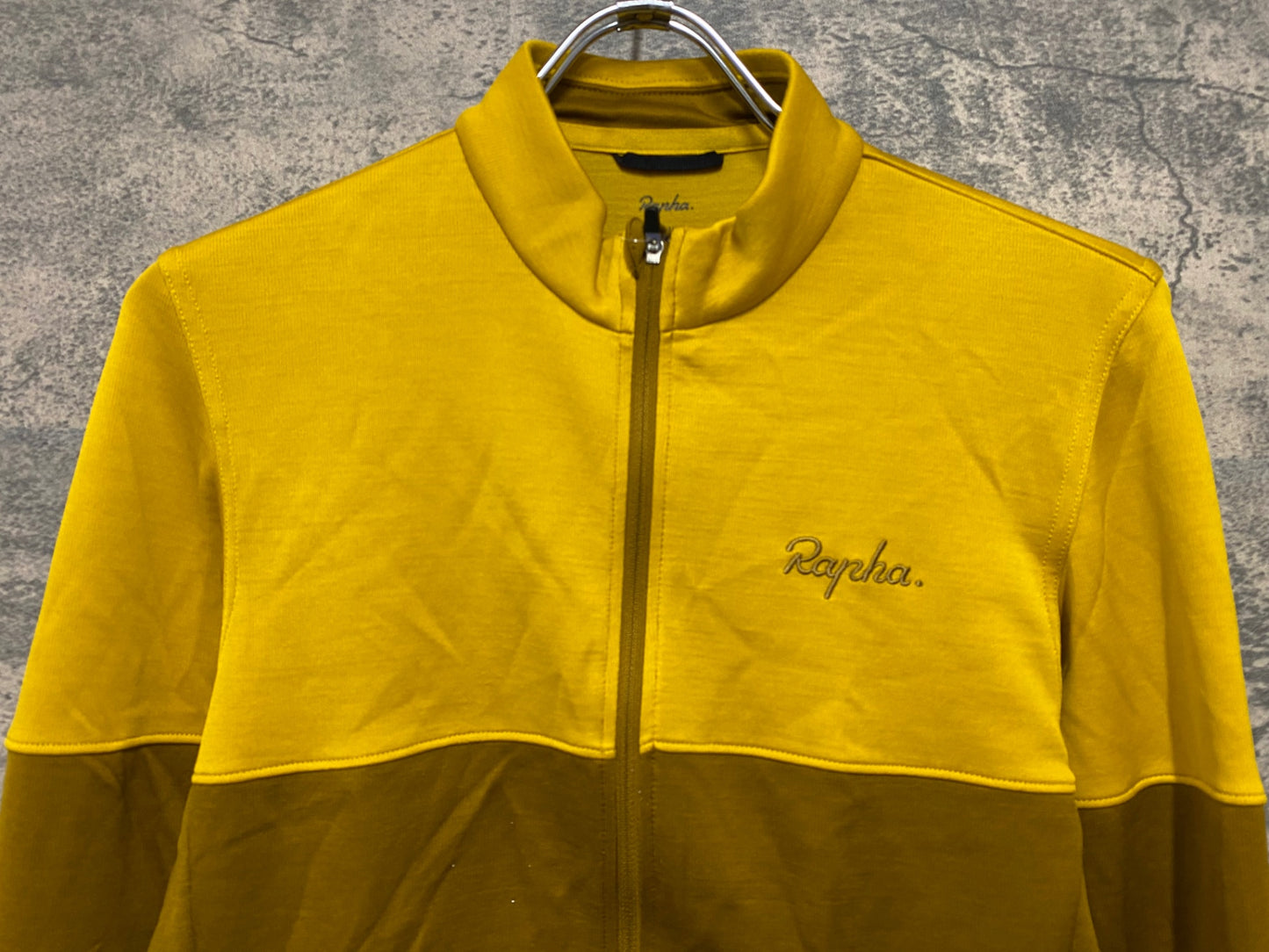 IV298 ラファ Rapha TRICOLOUR LONG SLEEVE JERSEY 長袖 サイクルジャージ 黄 茶 M