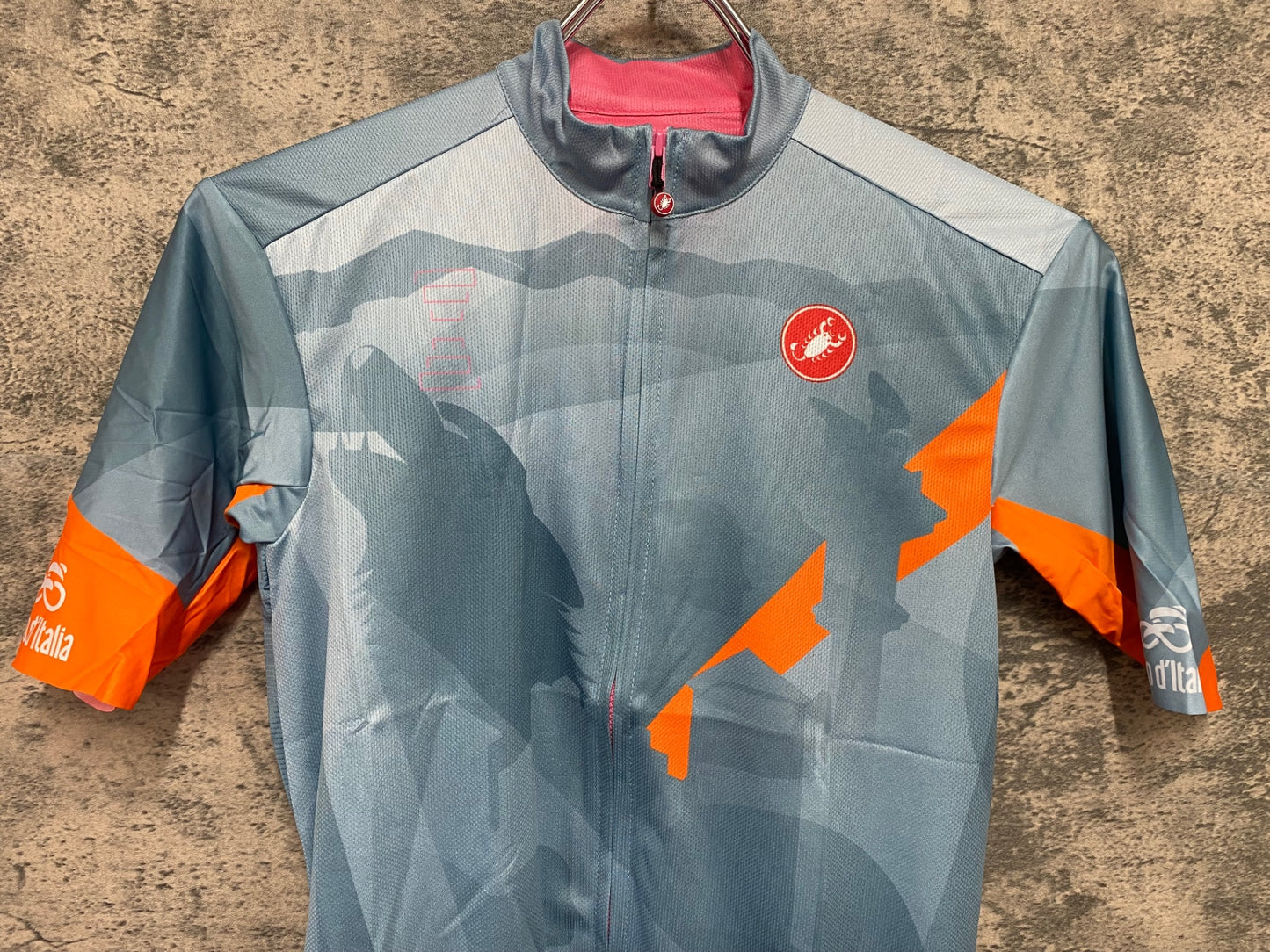 IY888 カステリ CASTELLI 半袖 サイクルジャージ 水 オレンジ S Giro d'Italia