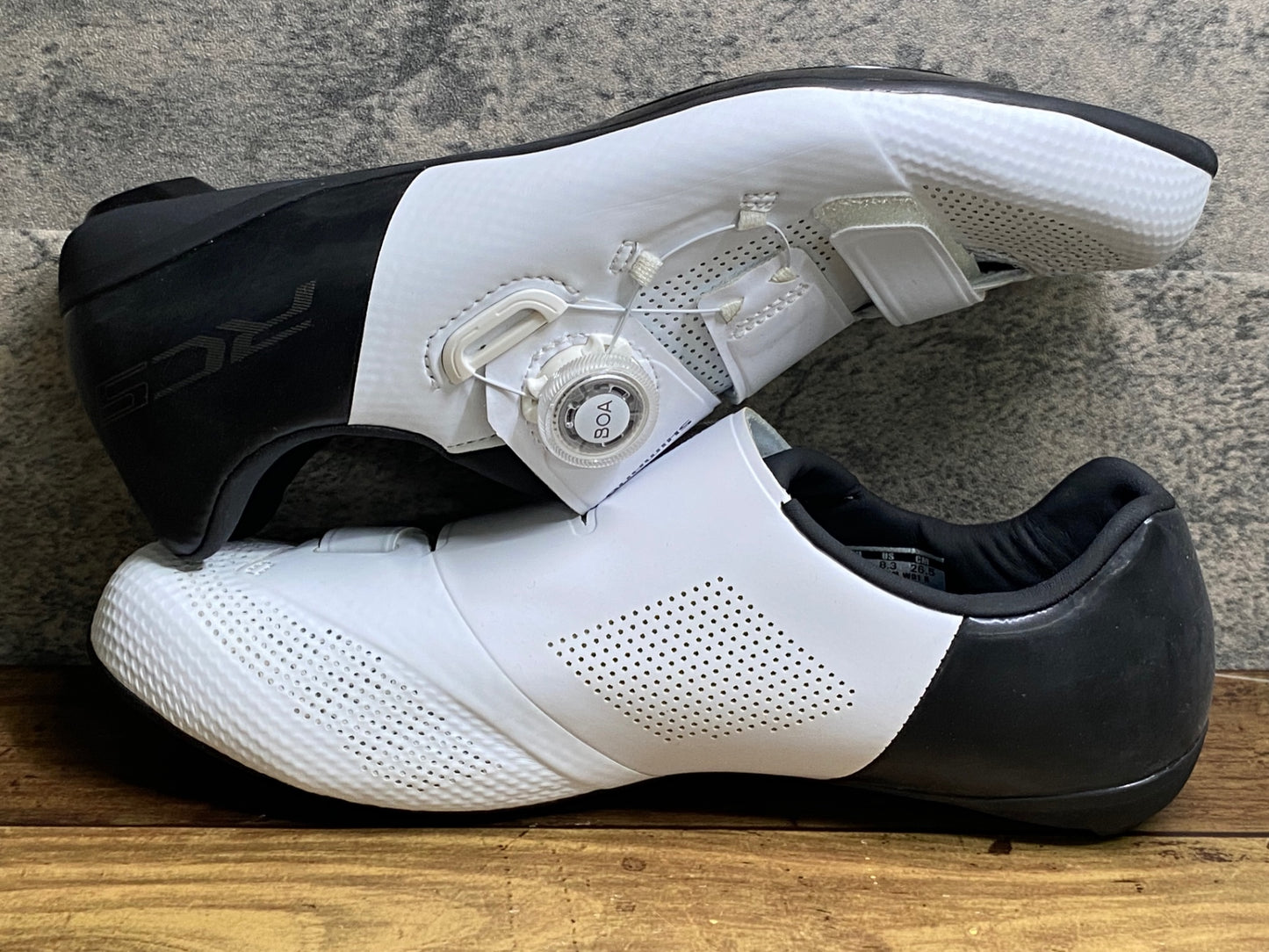 JB892 シマノ SHIMANO RC5 SHRC502M W01 S ビンディングシューズ 3穴 白 黒 EU42