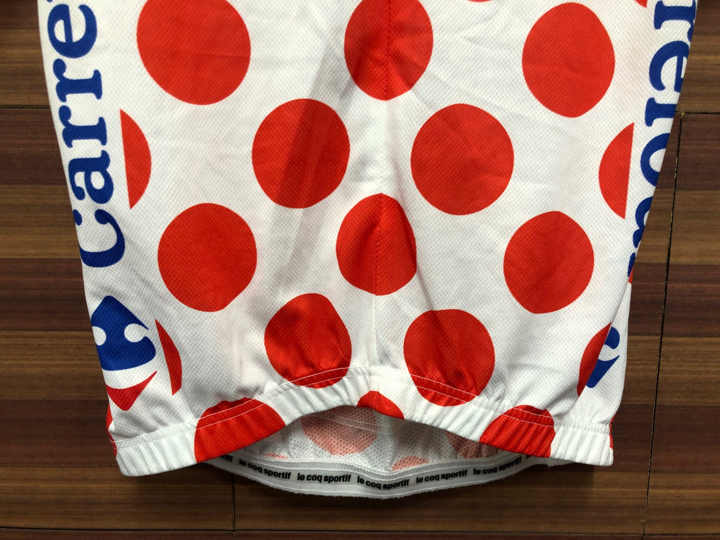 IP955 ルコックスポルティフ le coq sportif 半袖 サイクルジャージ 白 赤 水玉模様 XS ハーフジップ
