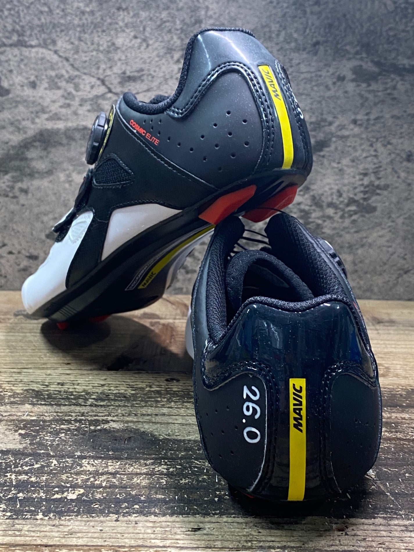 JC688 未使用品 マヴィック MAVIC COSMIC ELITE ビンディングシューズ 黒白 EU41 1/3 SPDアタッチメント ペン字あり