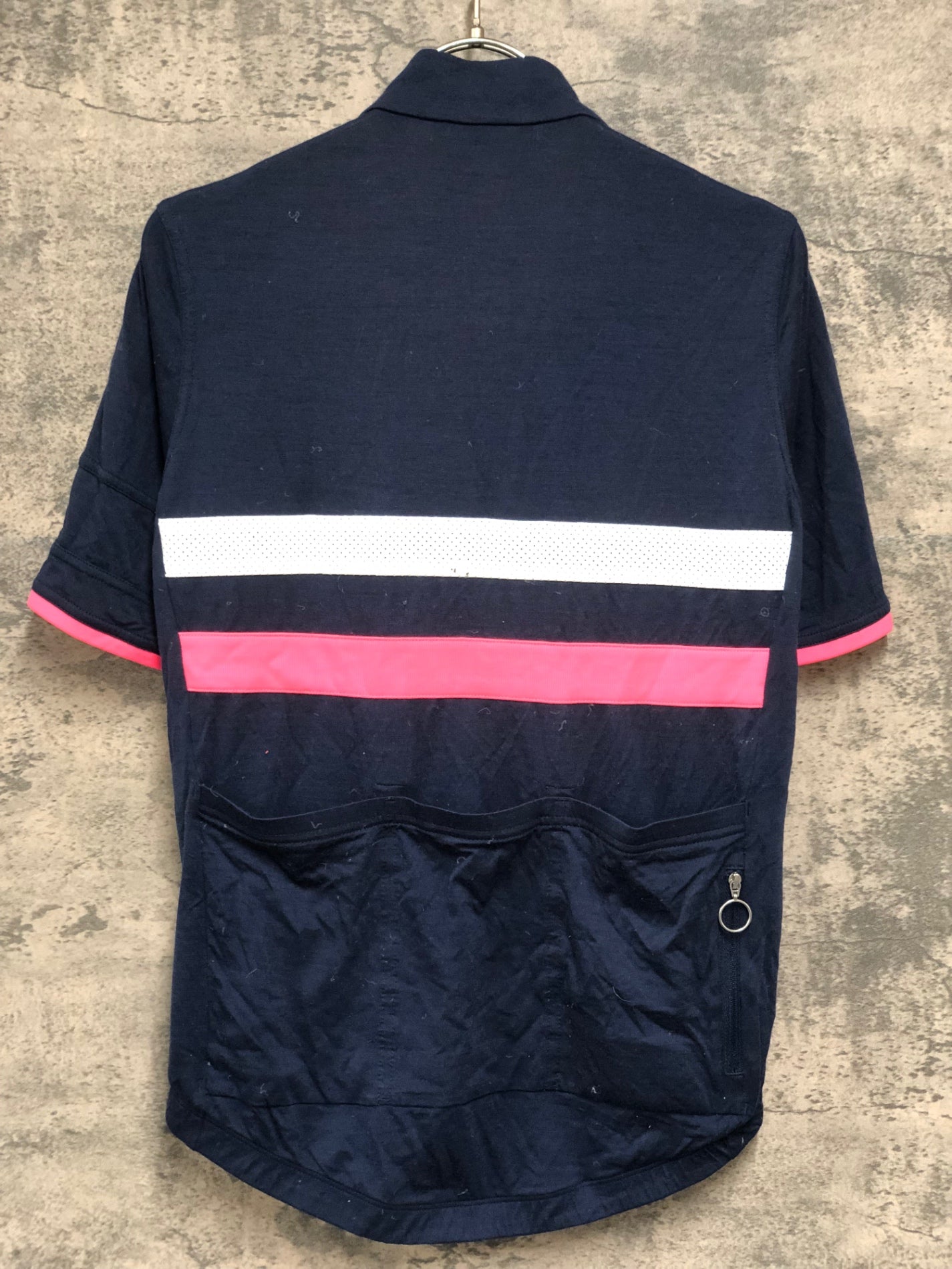 IX937 ラファ Rapha MEN'S WINDBLOCK BREVET JERSEY 半袖サイクルジャージ 紺 S