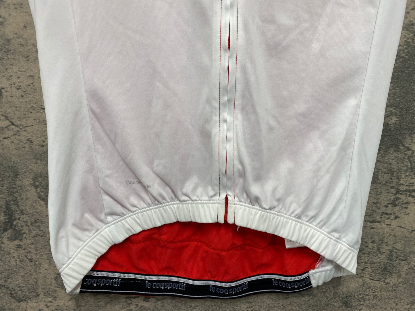 IY732 ルコックスポルティフ le coq sportif 半袖 サイクルジャージ 赤 白 M
