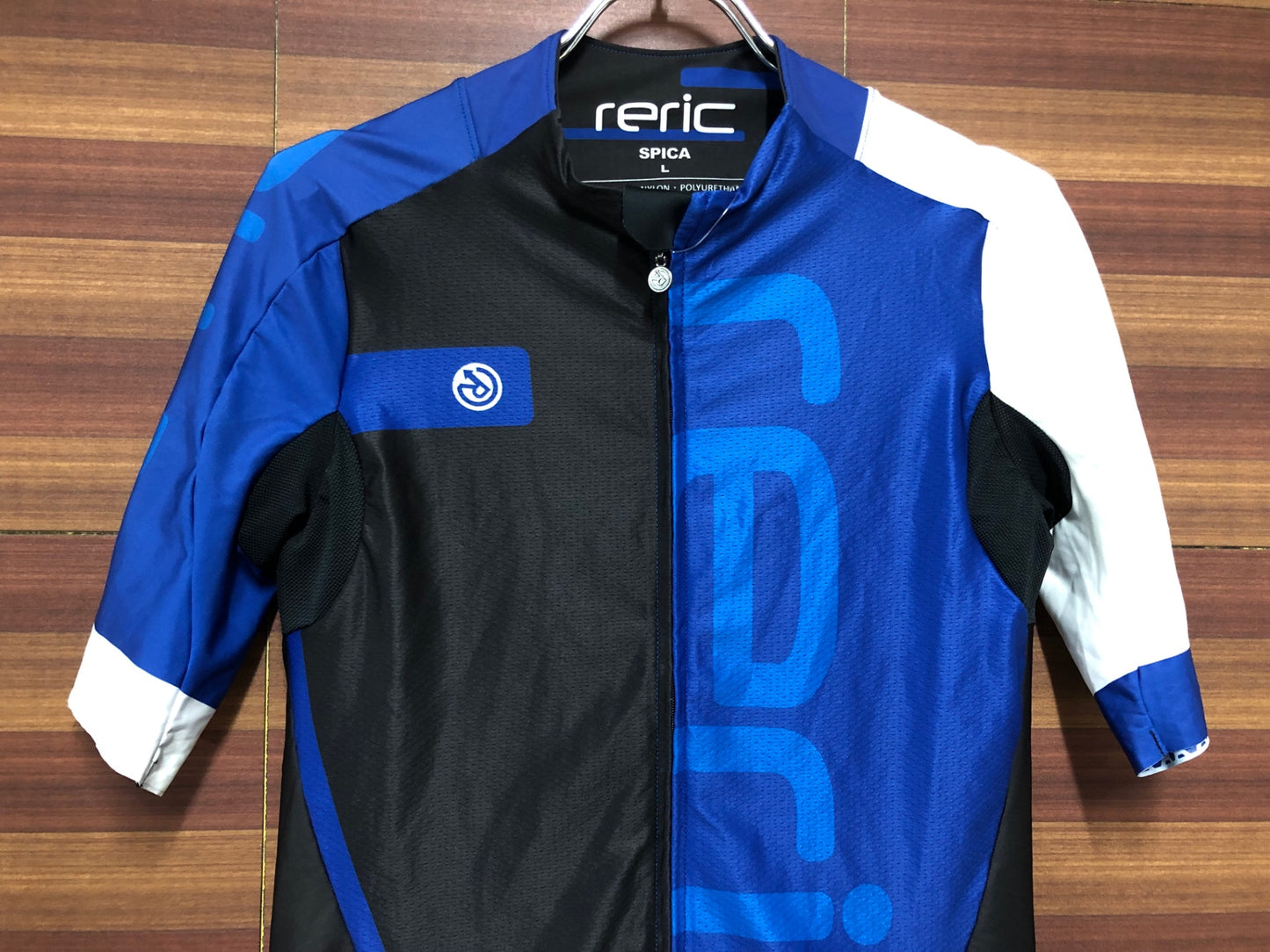 IM095 レリック reric 半袖 サイクルジャージ 黒 青 L