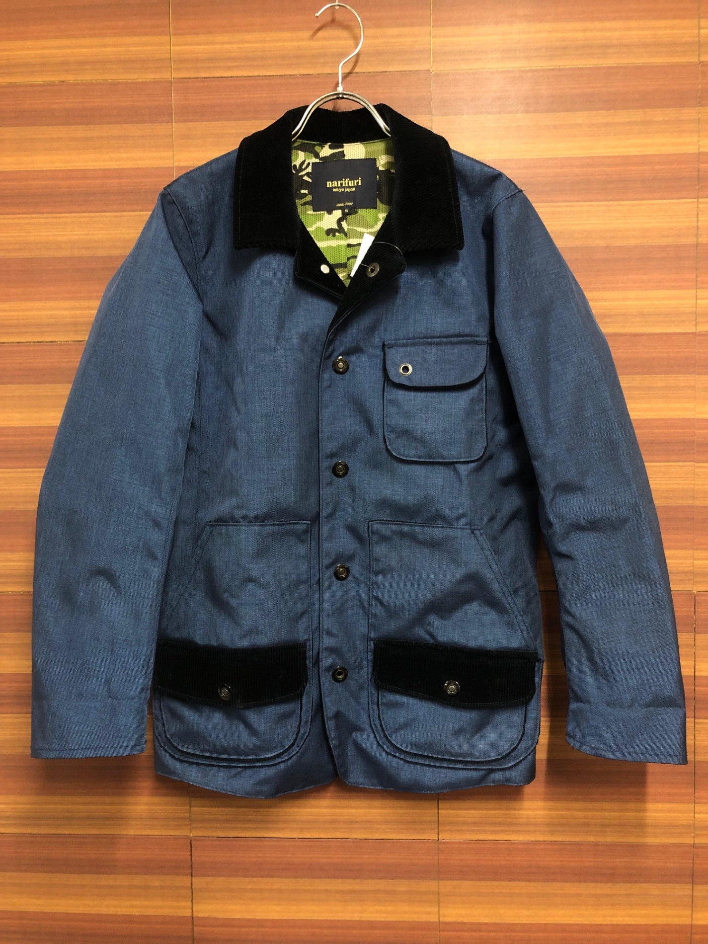 HY981 ナリフリ narifuri セルスパンショートコート Celspun short coat 長袖 ジャケット ネイビー S