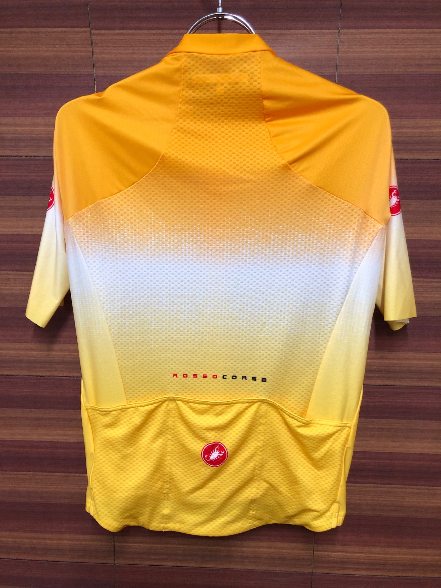 IP347 カステリ CASTELLI ロッソコルサ ROSSO CORSA 半袖 サイクルジャージ 黄 M