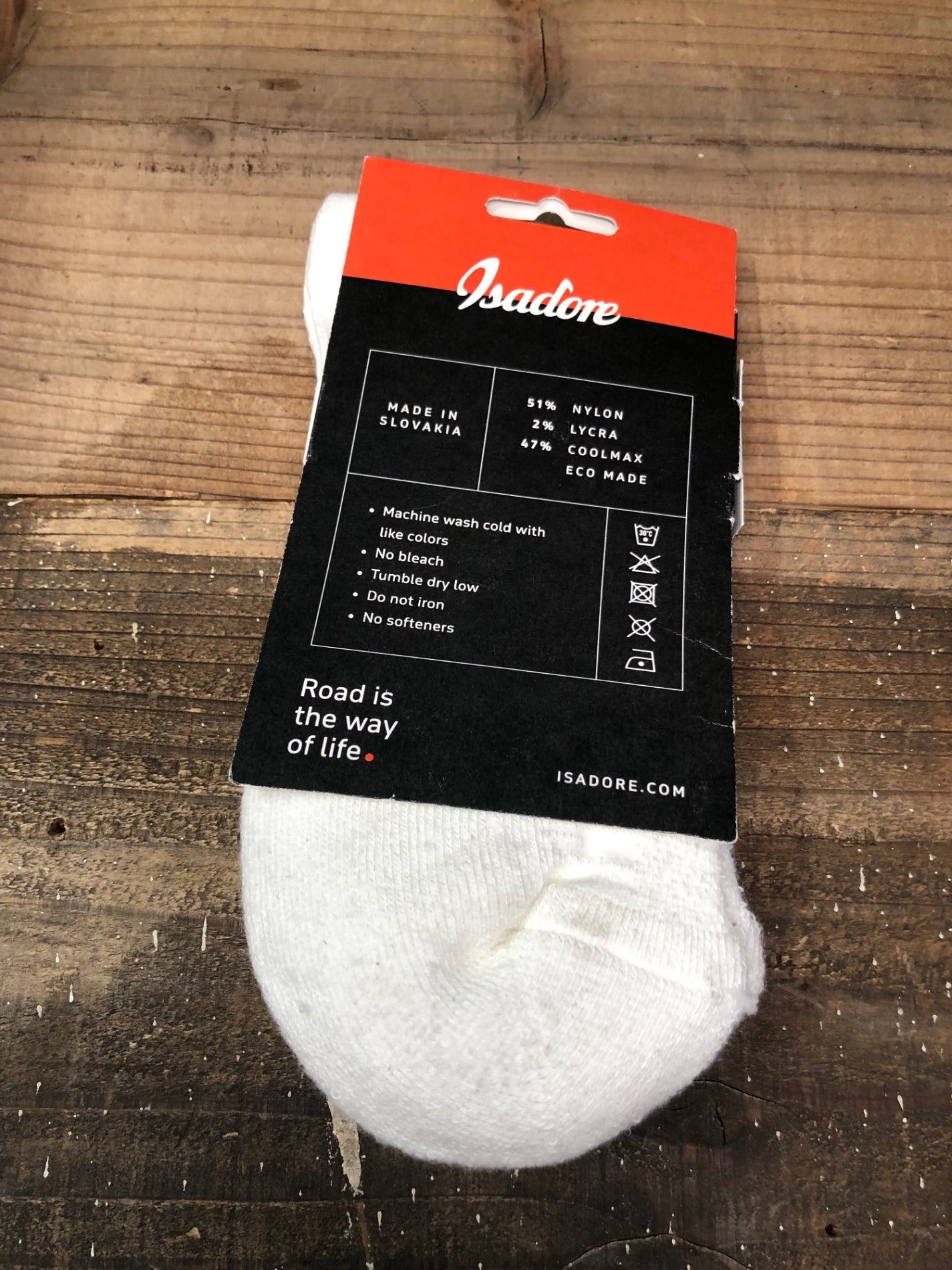 IP923 イザドア Isadore サイクルソックス 白 L