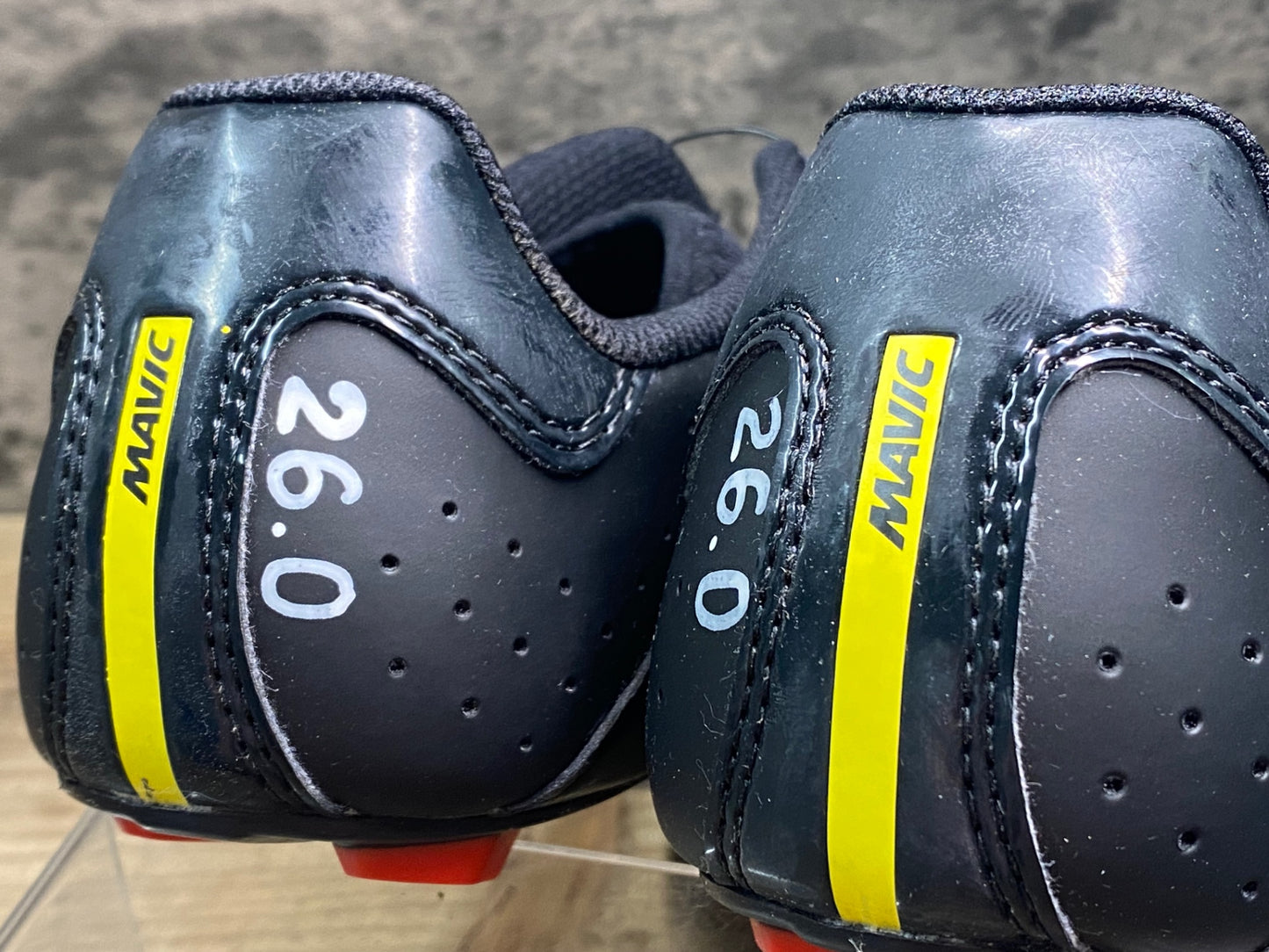 JC686 未使用品 マヴィック MAVIC COSMIC ELITE ビンディングシューズ 黒白 EU41 1/3 SPDアタッチメント ペン字あり