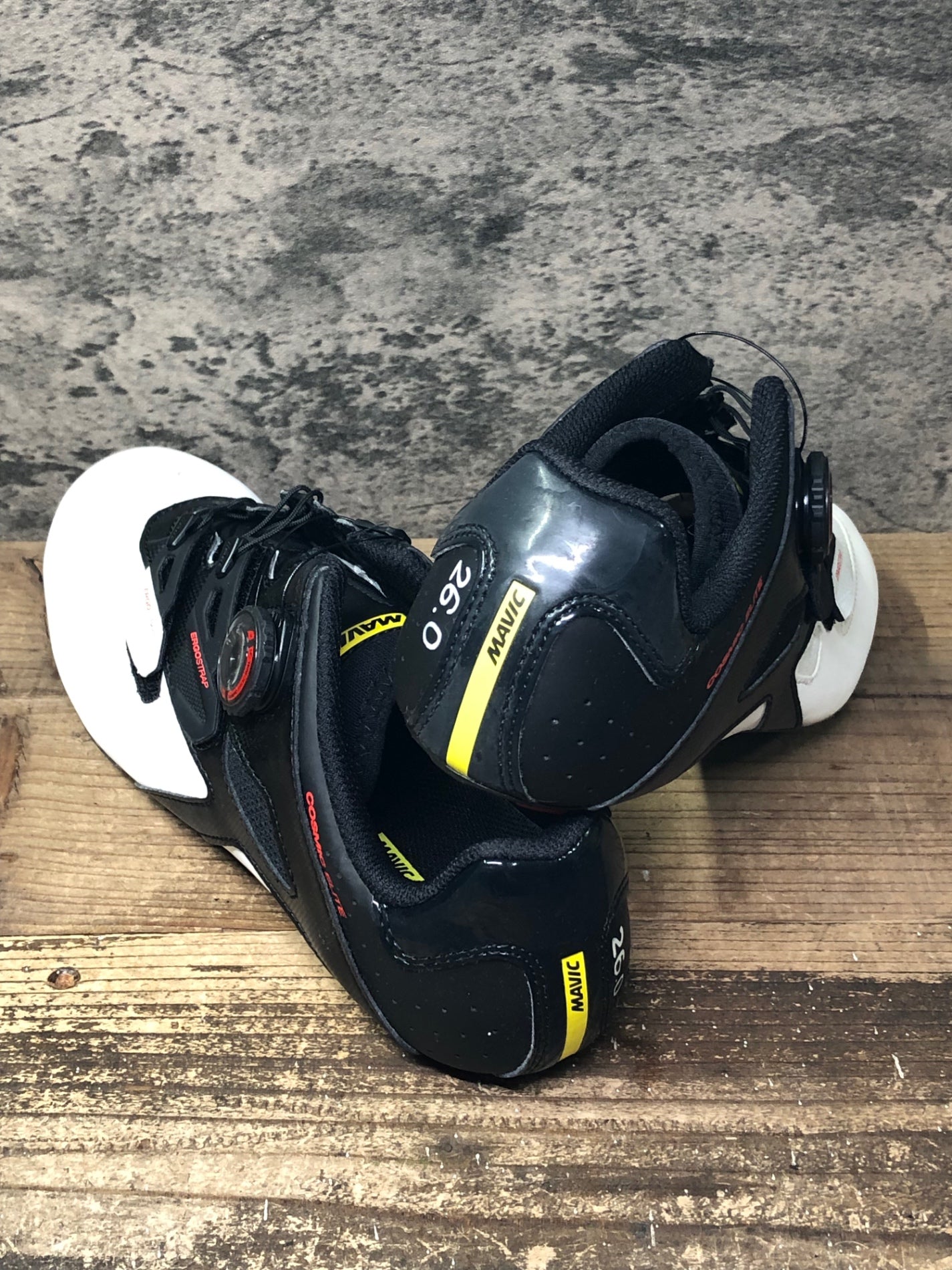 JC684 マヴィック MAVIC COSMIC ELITE ビンディングシューズ 黒白 EU41 1/3 SPDアタッチメント