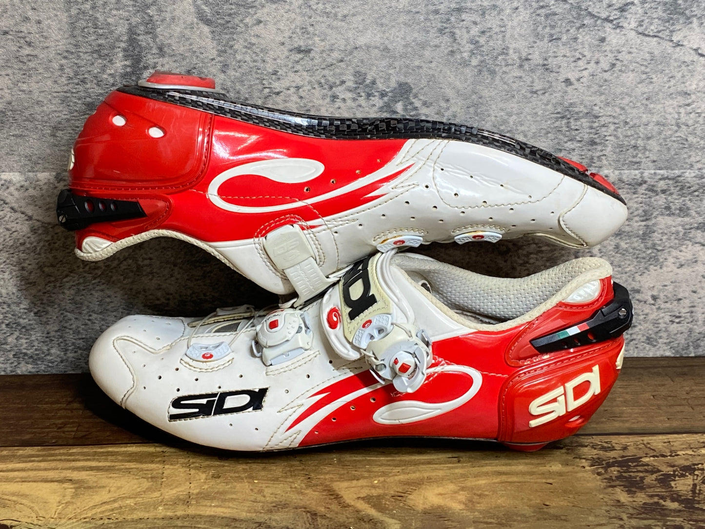 JD204 シディ SIDI ワイヤー WIRE CARBON ビンディングシューズ 3穴 白 赤 EU43