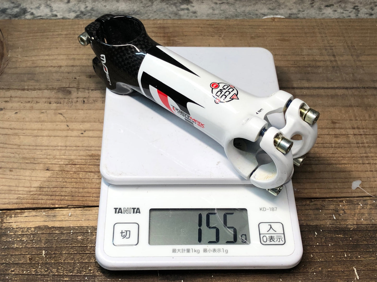 IS392 モスト most TIGERMAX CARBON 3K ステム 白黒 Φ31.8 OS 115mm