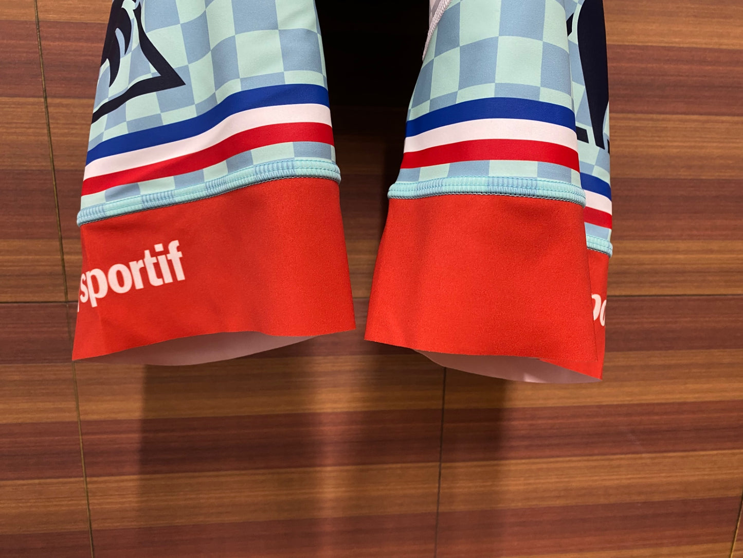 II787 ルコックスポルティフ le coq sportif ビブショーツ Oサイズ 白紺青 ※タグ付き