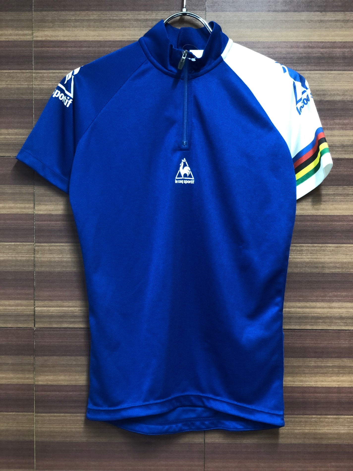 HV638 ルコックスポルティフ le coq sportif 半袖 サイクルジャージ 青 S