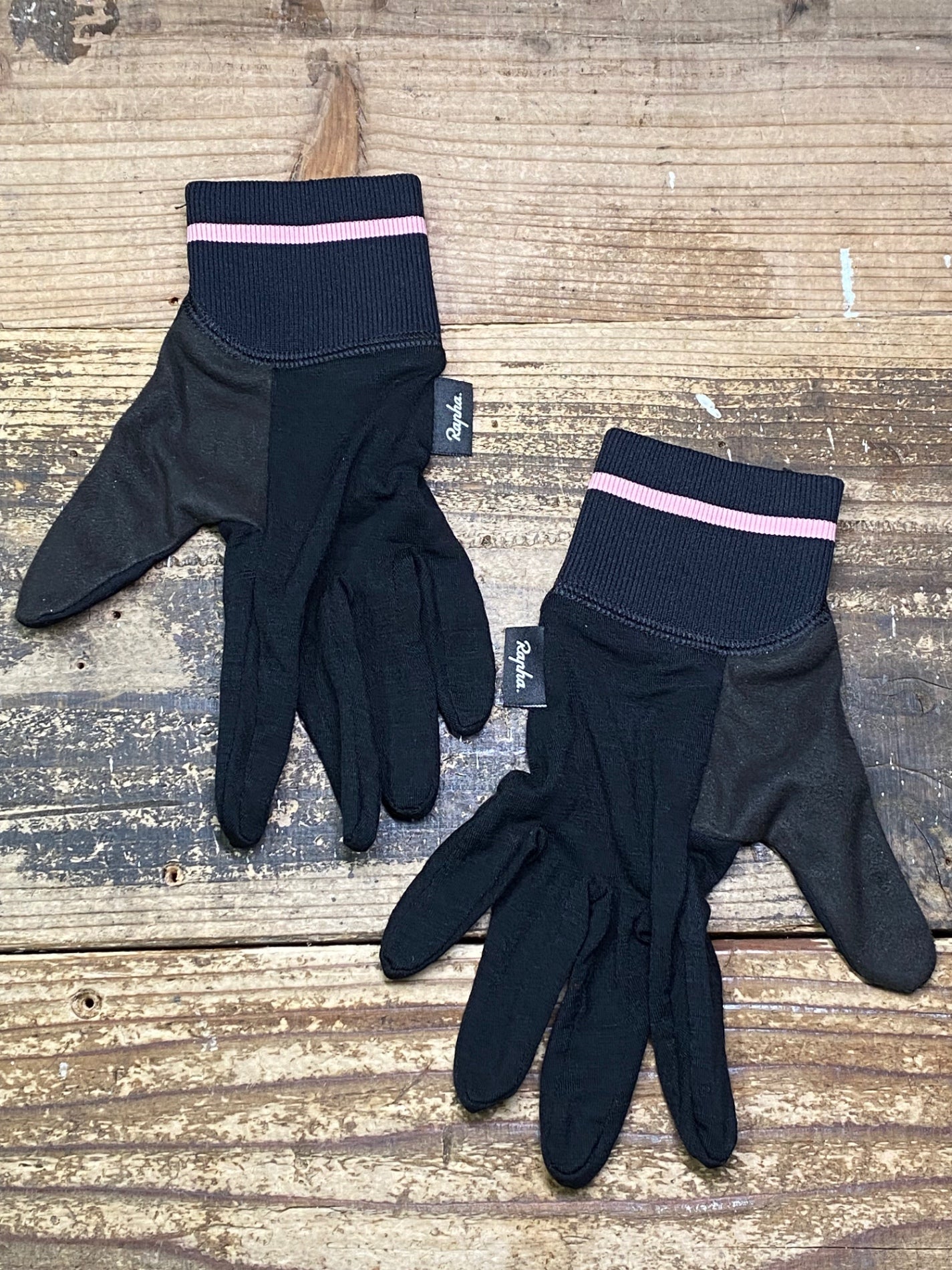 JC626 ラファ Rapha MERINO GLOVES 長指 サイクルグローブ 黒 M