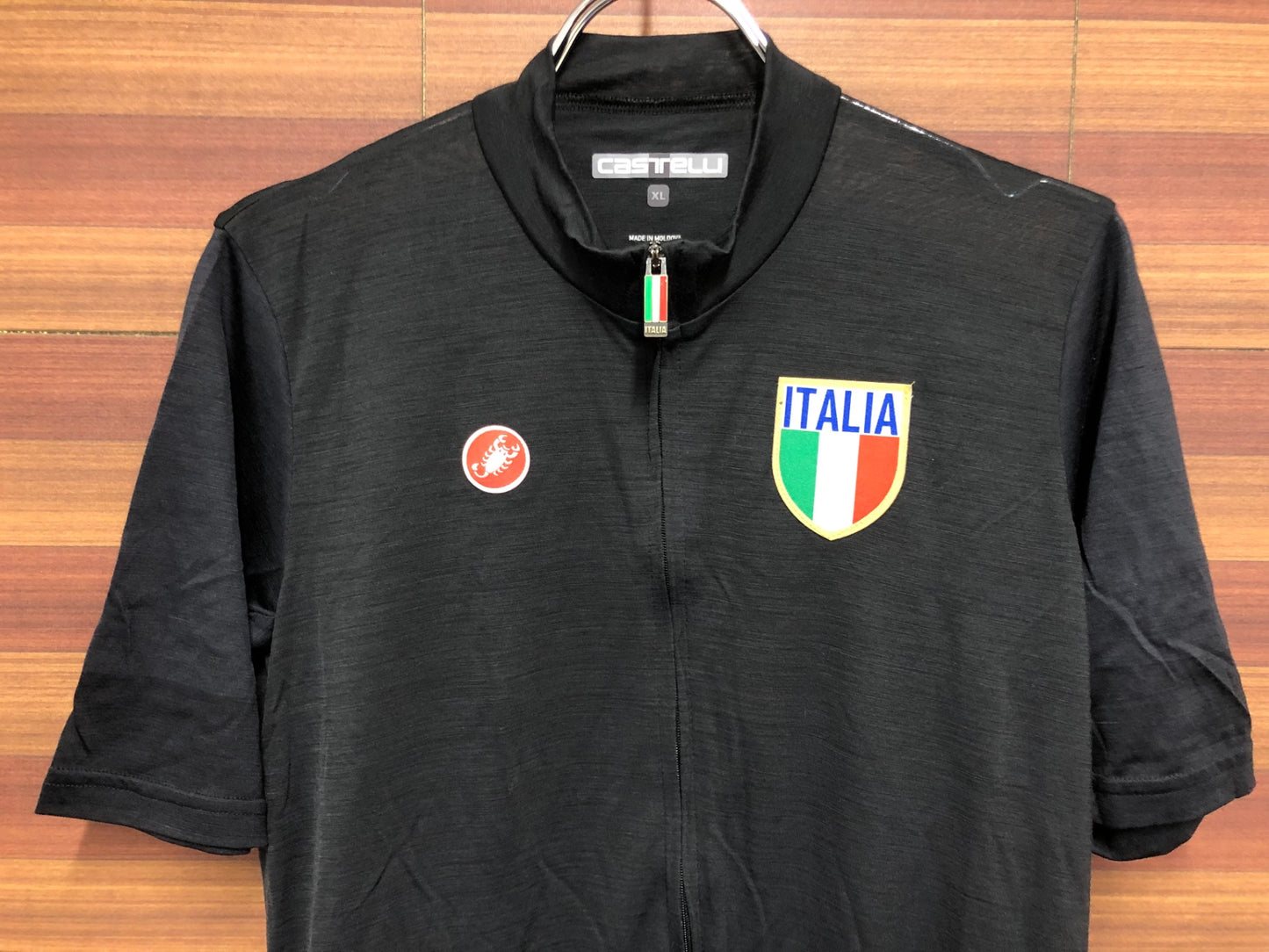IP529 カステリ CASTELLI 半袖 サイクルジャージ 黒 XLサイズ コットン