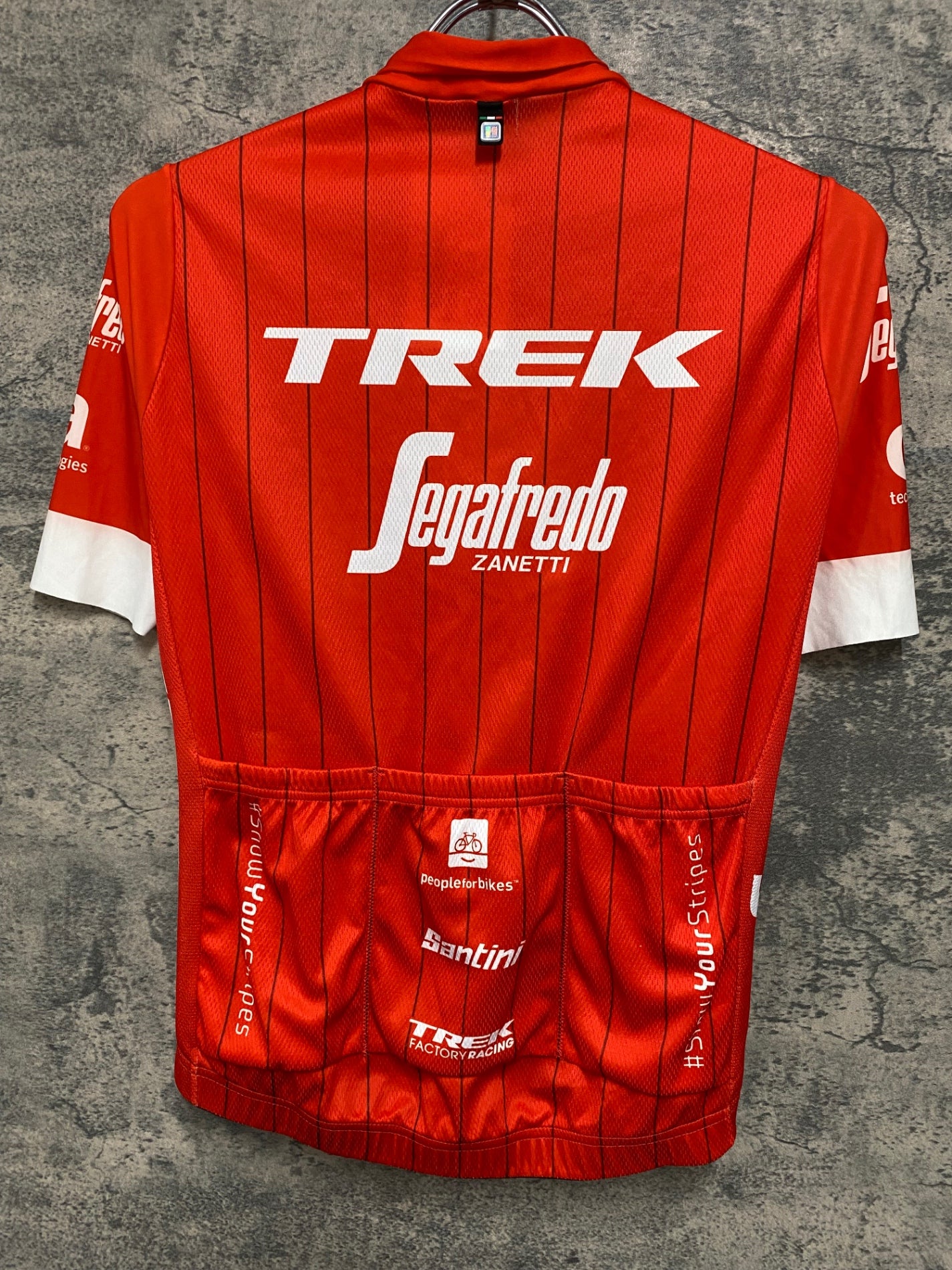 IY725 サンティーニ Santini 半袖 サイクルジャージ 赤 XS TREK Segafredo