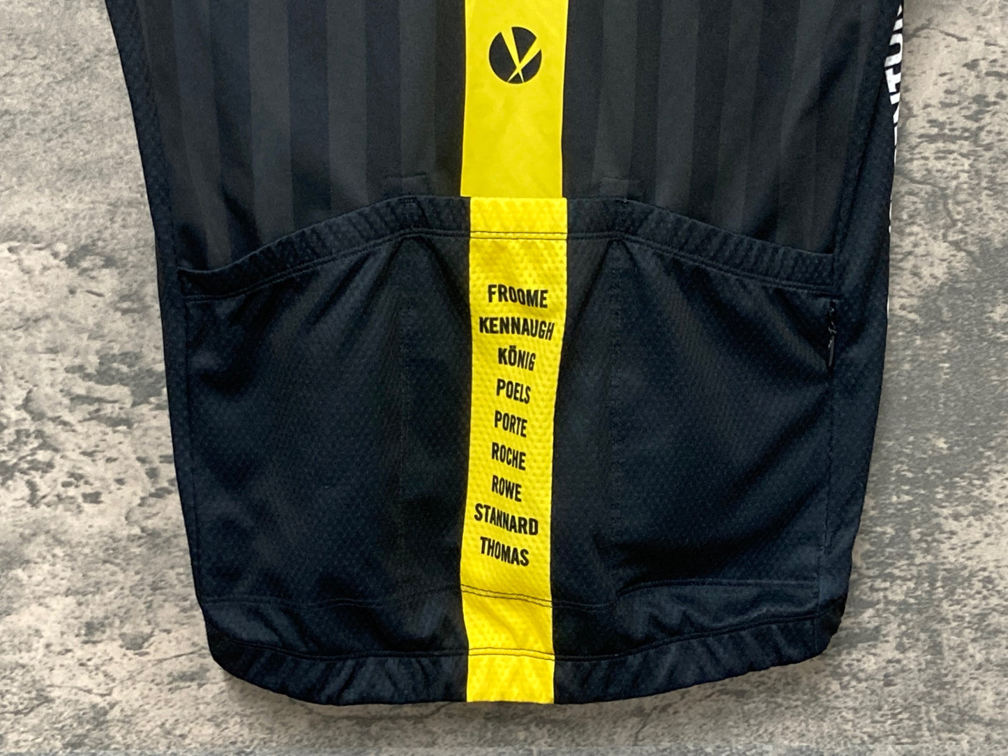 IX941 ラファ Rapha TEAM SKY VICTORY JERSEY 半袖サイクルジャージ 黒黄 M相当