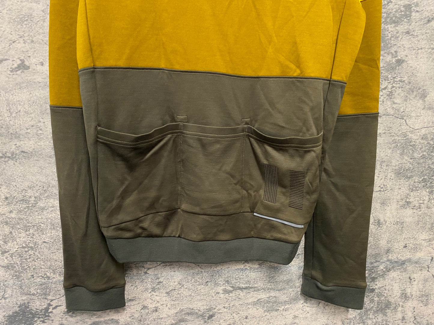IV298 ラファ Rapha TRICOLOUR LONG SLEEVE JERSEY 長袖 サイクルジャージ 黄 茶 M