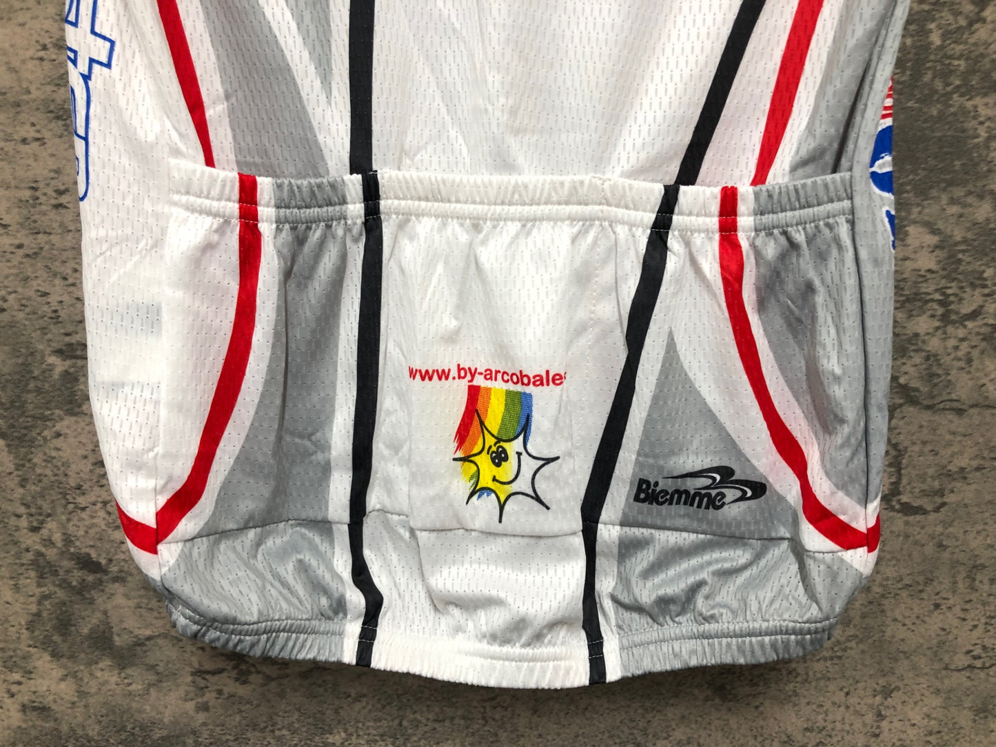 IX673 ビエンメ Biemme 半袖 サイクルジャージ 白 S L'Arcobaleno Carraro