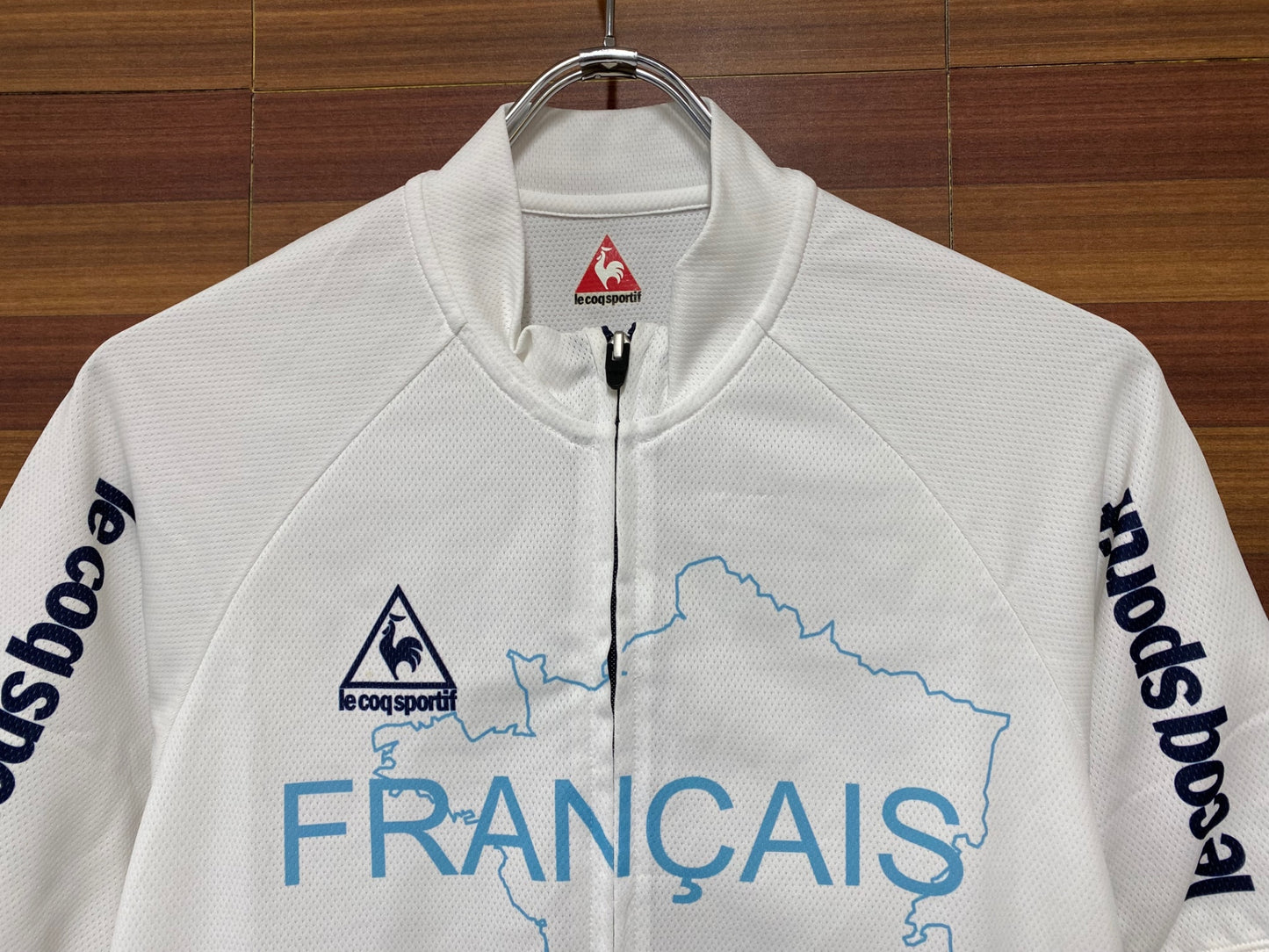 II794 ルコックスポルティフ le coq sportif サイクルジャージ 半袖 白 Oサイズ