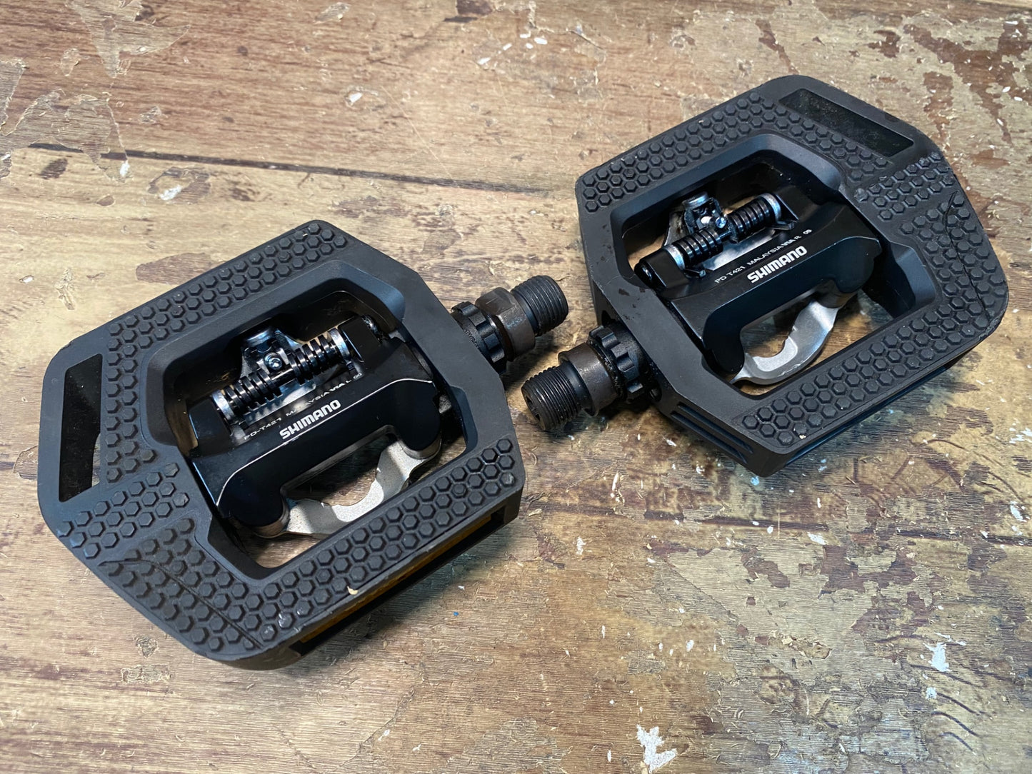 IF123 シマノ SHIMANO PD-T421 クリッカー CLICK'R ビンディングペダル SPD 片面フラット