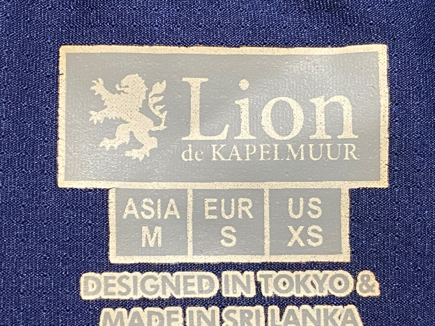 IY750 リオンドカペルミュール Lion de KAPELMUUR 半袖 サイクルジャージ 濃紺 黒 M