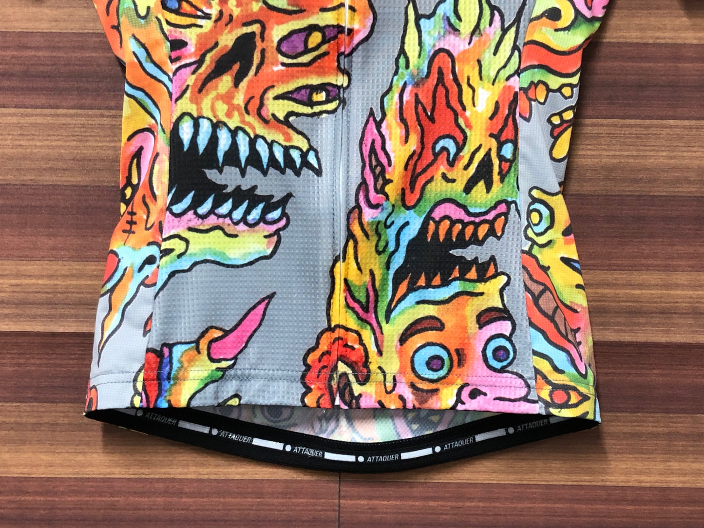 IK263 アタッカー ATTAQUER Limited Artist Series 半袖 サイクルジャージ グレー オレンジ レディース S