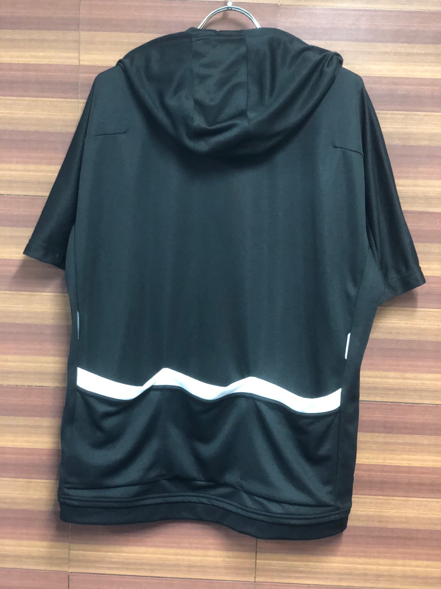 IK565 ルコックスポルティフ LE COQ SPORTIF 半袖サイクルジャージ フード付き 黒 Oサイズ