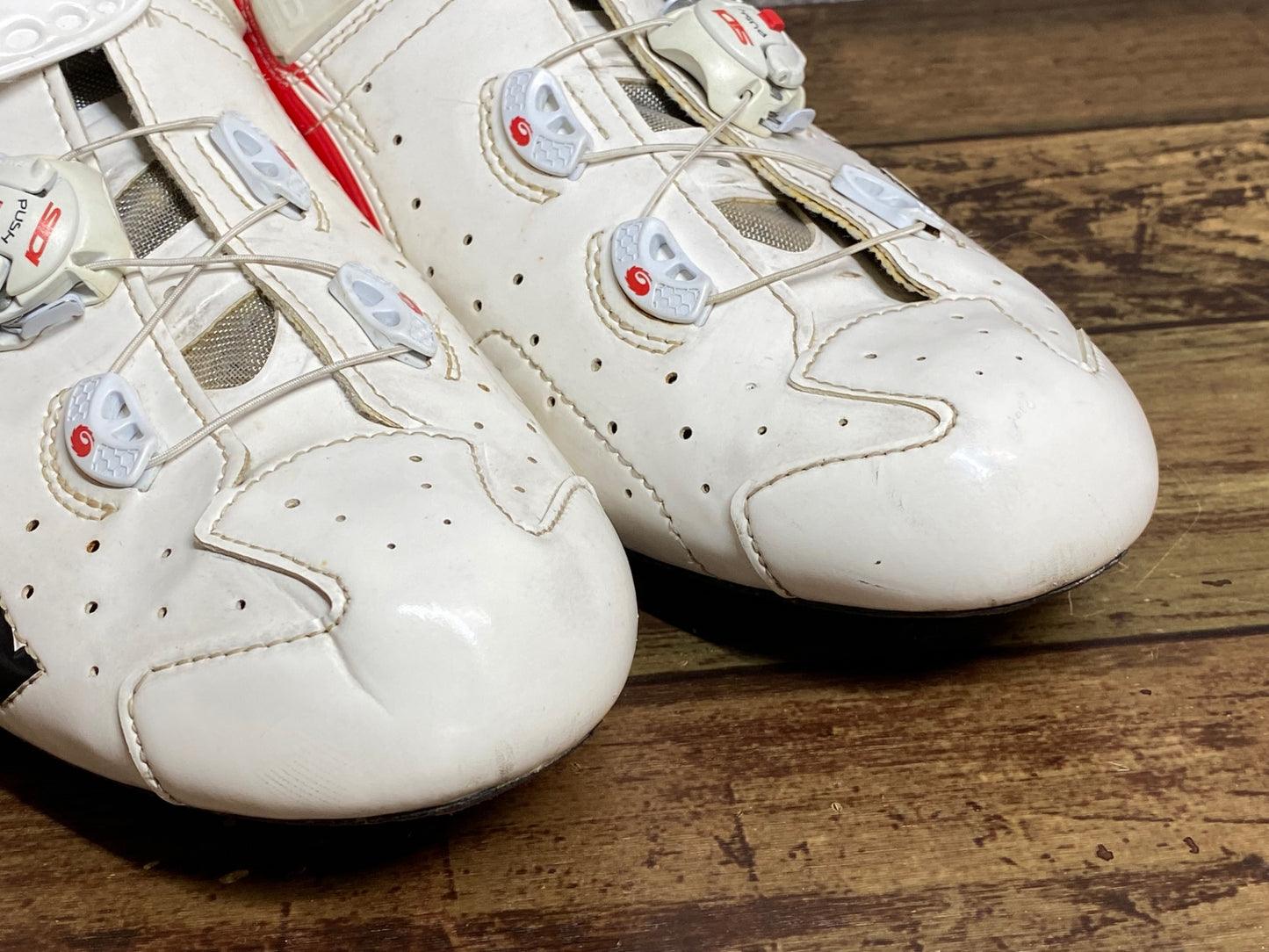 JD204 シディ SIDI ワイヤー WIRE CARBON ビンディングシューズ 3穴 白 赤 EU43