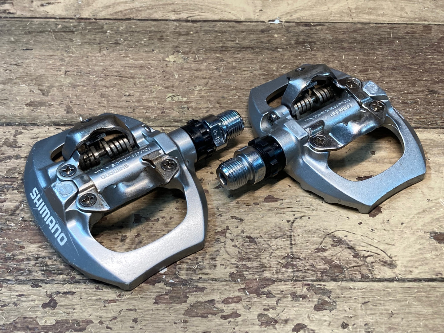 IK983 シマノ SHIMANO PD-A530 ビンディングペダル SPD 片面フラット シルバー