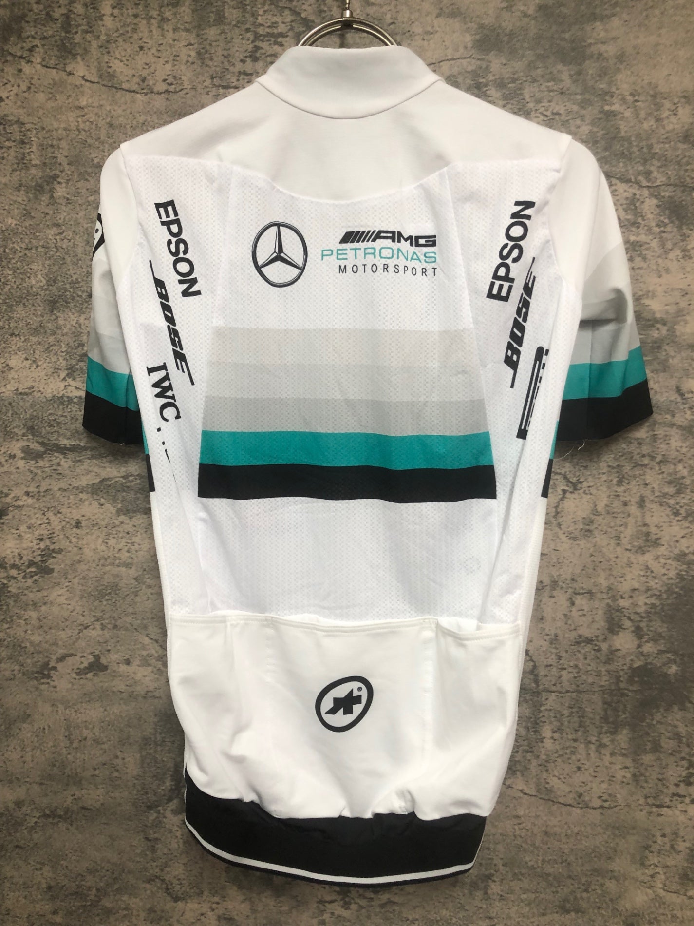 IY028 アソス Assos RS SUMMER SS JERSEY 半袖 サイクルジャージ 白 S OFFICIAL EQUIPMENT MERCEDES BENZ AMG