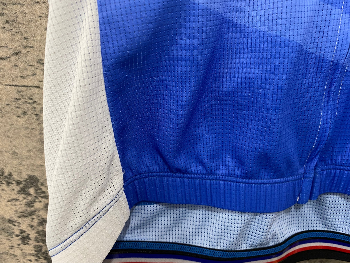 IY720 ルコックスポルティフ le coq sportif 半袖 サイクルジャージ 白 青 L