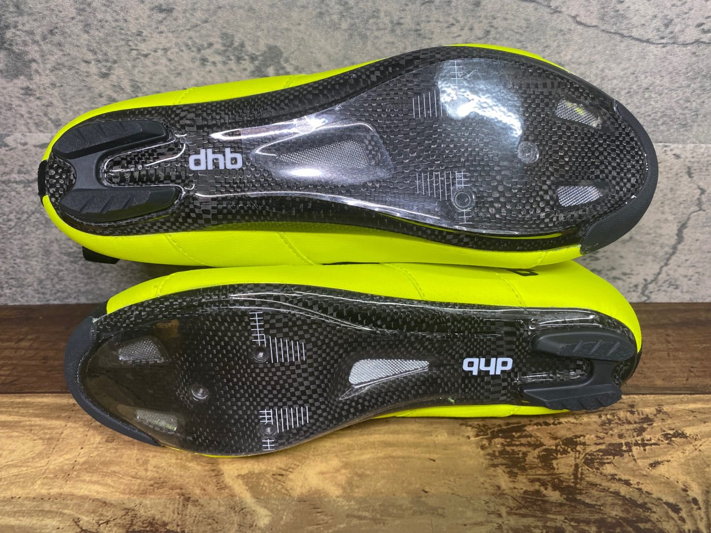 IX336 dhb TRINITY CARBON TRI ビンディングシューズ SPD-SL カーボンソール 黄 EU42 シミあり