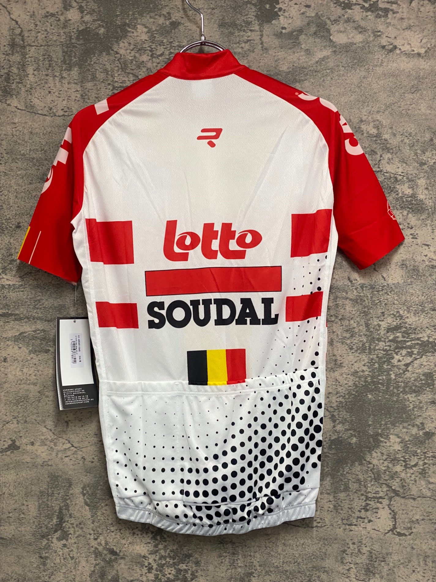 IZ388 フェルマルク vermarc 半袖 サイクルジャージ 白 赤 Lotto SOUDAL