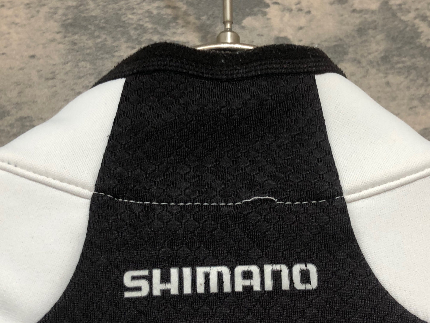 IY180 シマノ SHIMANO 長袖 サイクルジャケット 白 黒 S 裏起毛
