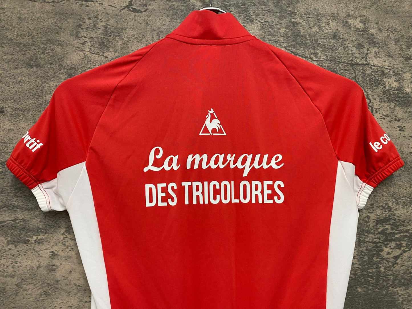 IY732 ルコックスポルティフ le coq sportif 半袖 サイクルジャージ 赤 白 M