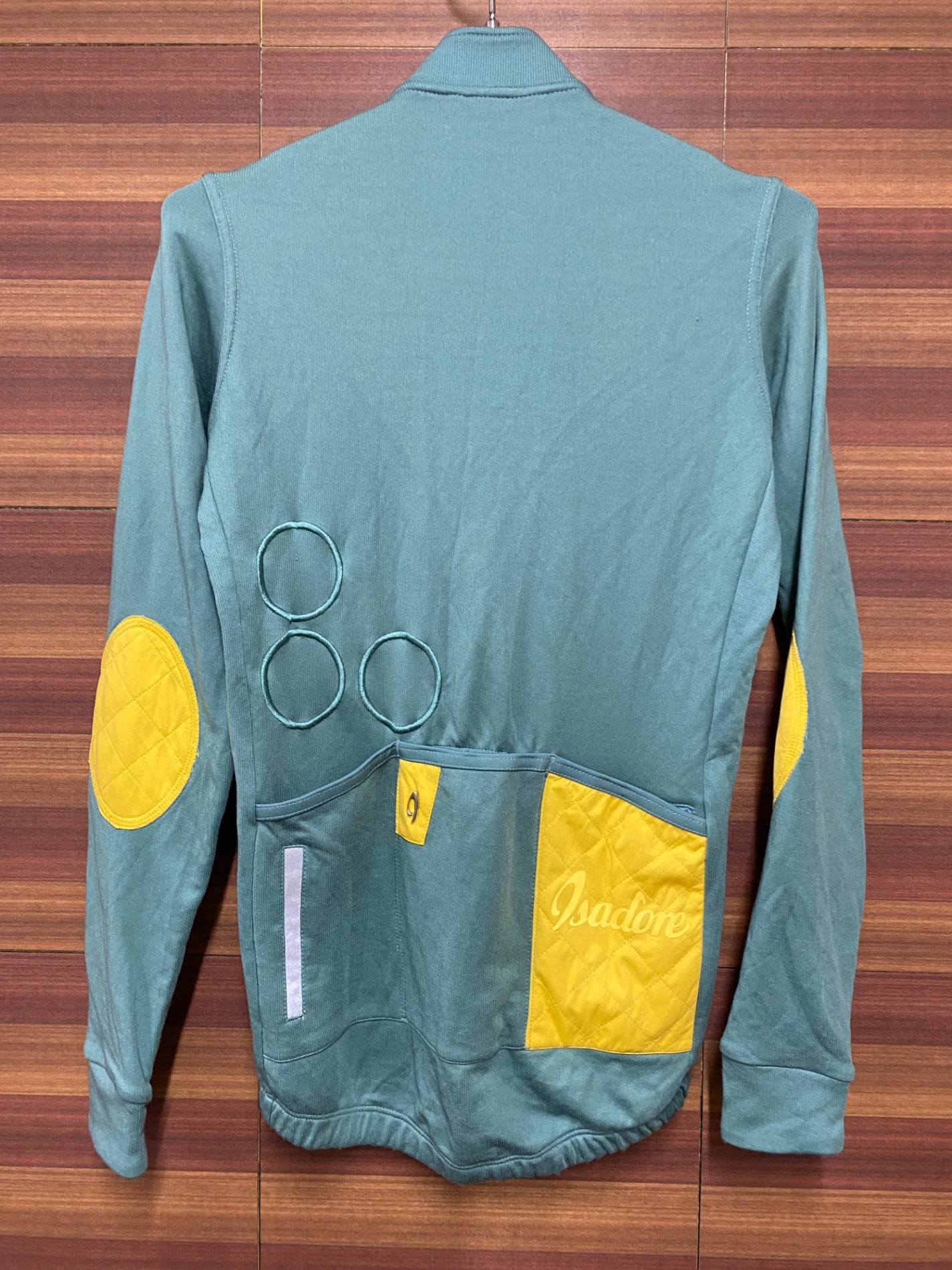 II586 イザドア Isadore 長袖 サイクルジャージ 黄 ターコイズグリーン S