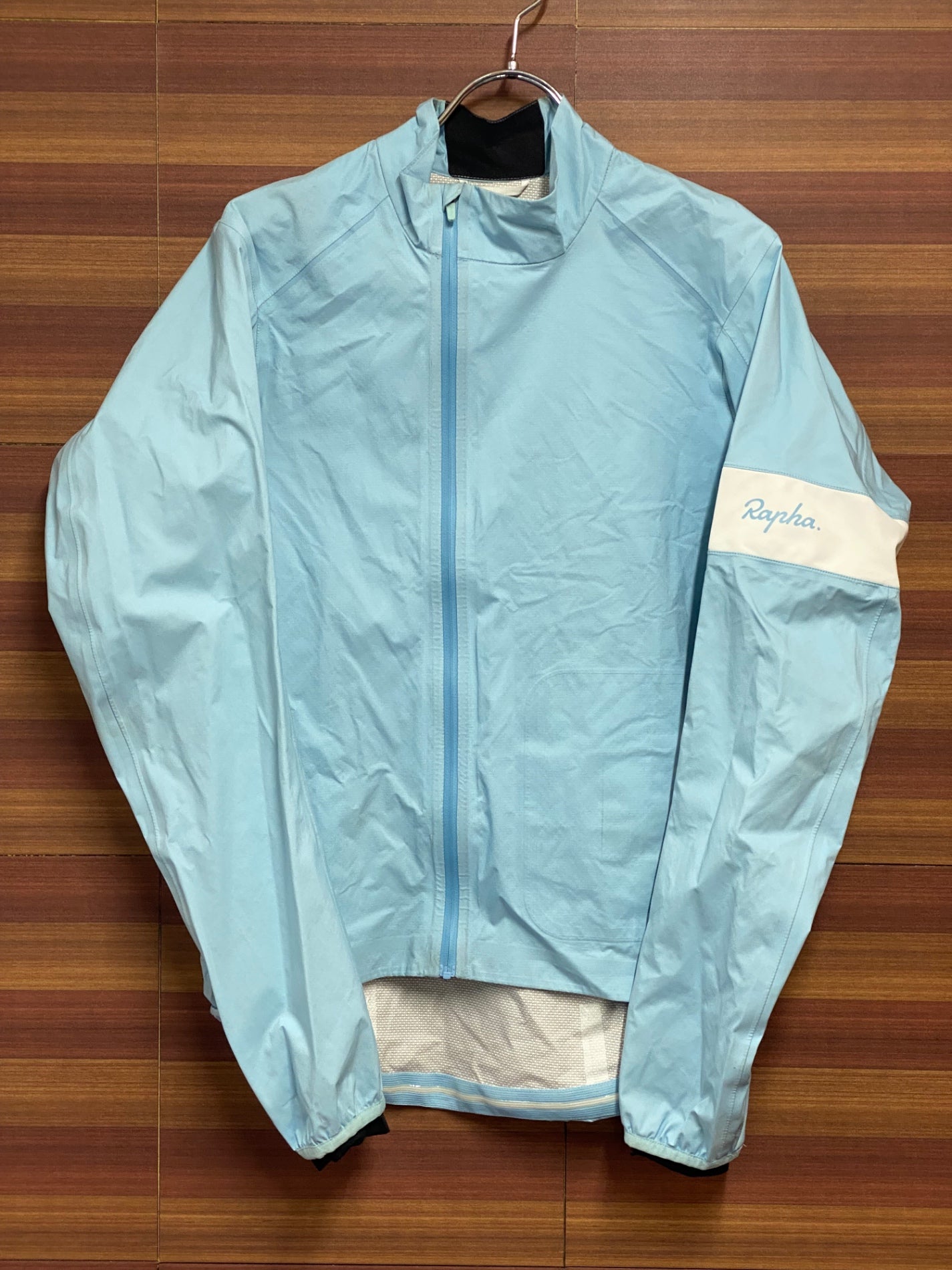 HT981 ラファ Rapha CLASSIC RAIN JACKET Ⅱ 長袖 サイクルジャケット 水色 S ※汚れ