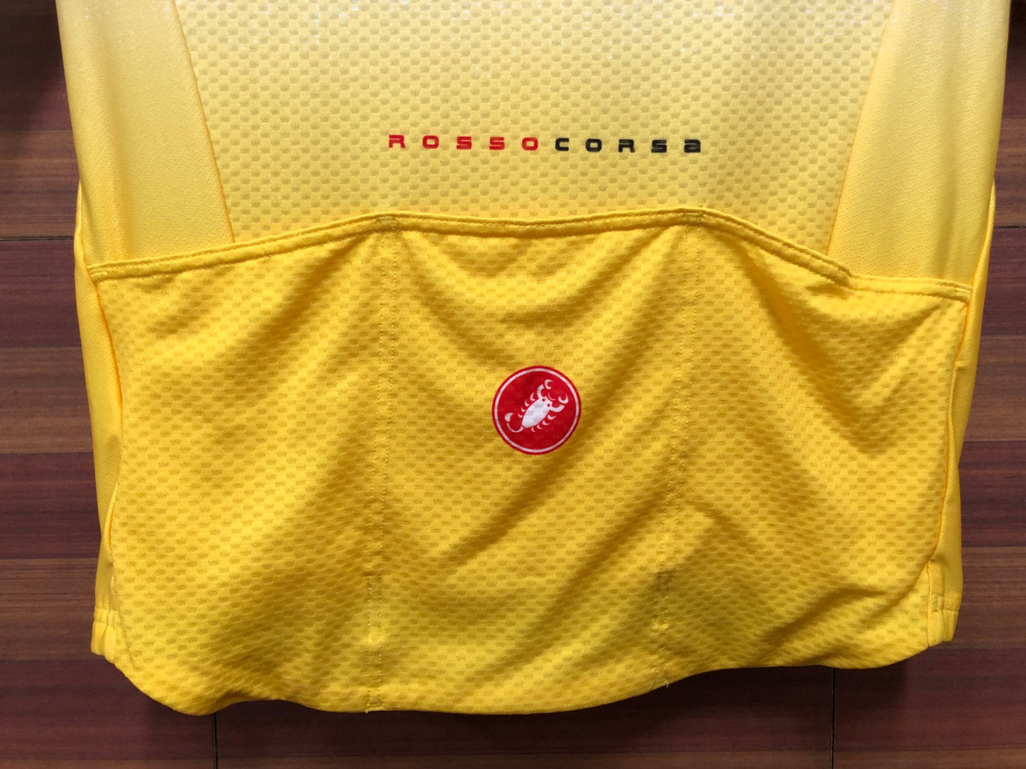 IP347 カステリ CASTELLI ロッソコルサ ROSSO CORSA 半袖 サイクルジャージ 黄 M